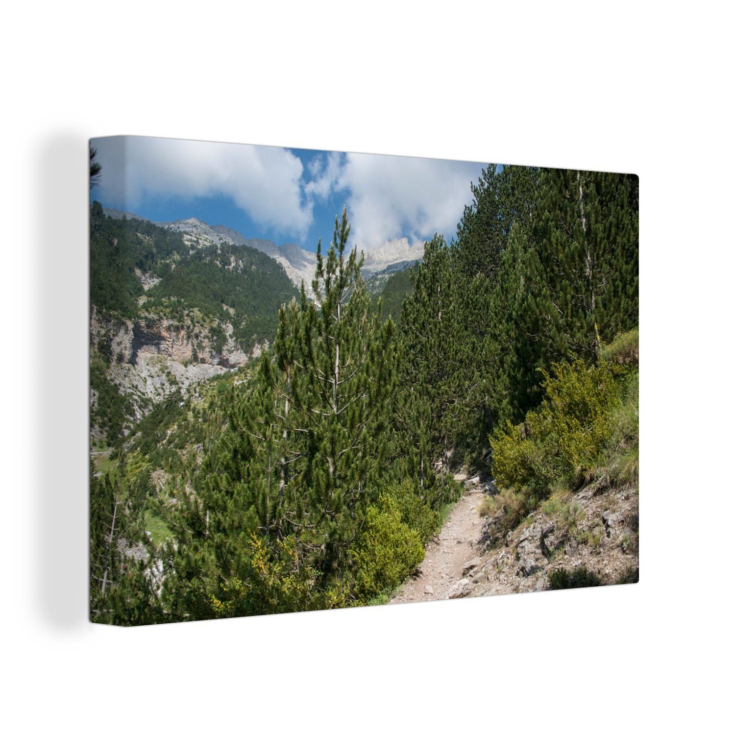 OneMillionCanvasses® Leinwandbild Ein Fußweg auf Europas Olymp, (1 St), Wandbild Leinwandbilder, Aufhängefertig, Wanddeko, 30x20 cm