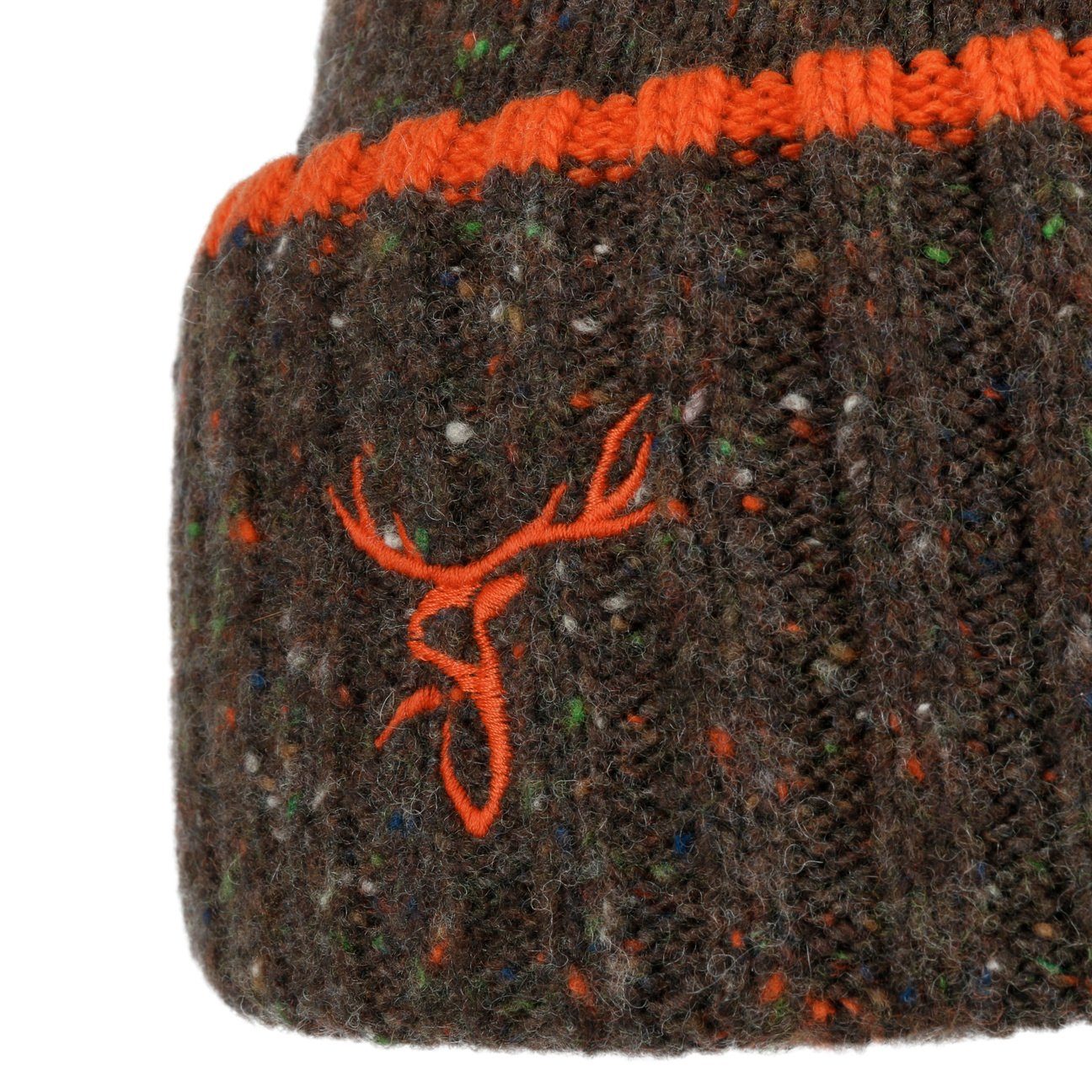 Beanie braun (1-St) Strickmütze Umschlag, Made mit Italy in Stetson