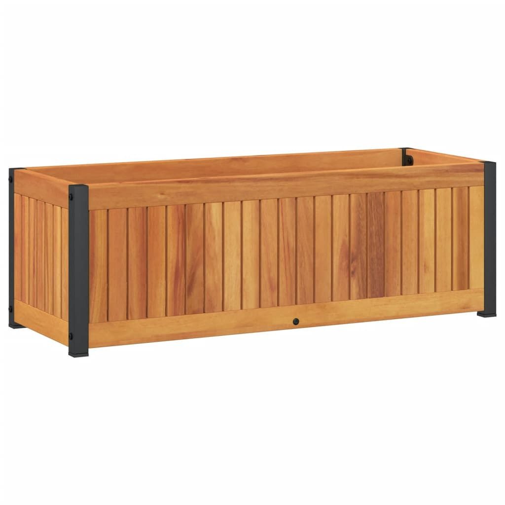 vidaXL Blumentopf Pflanzkübel 80x30x27,5 cm Massivholz und Stahl (1 St)