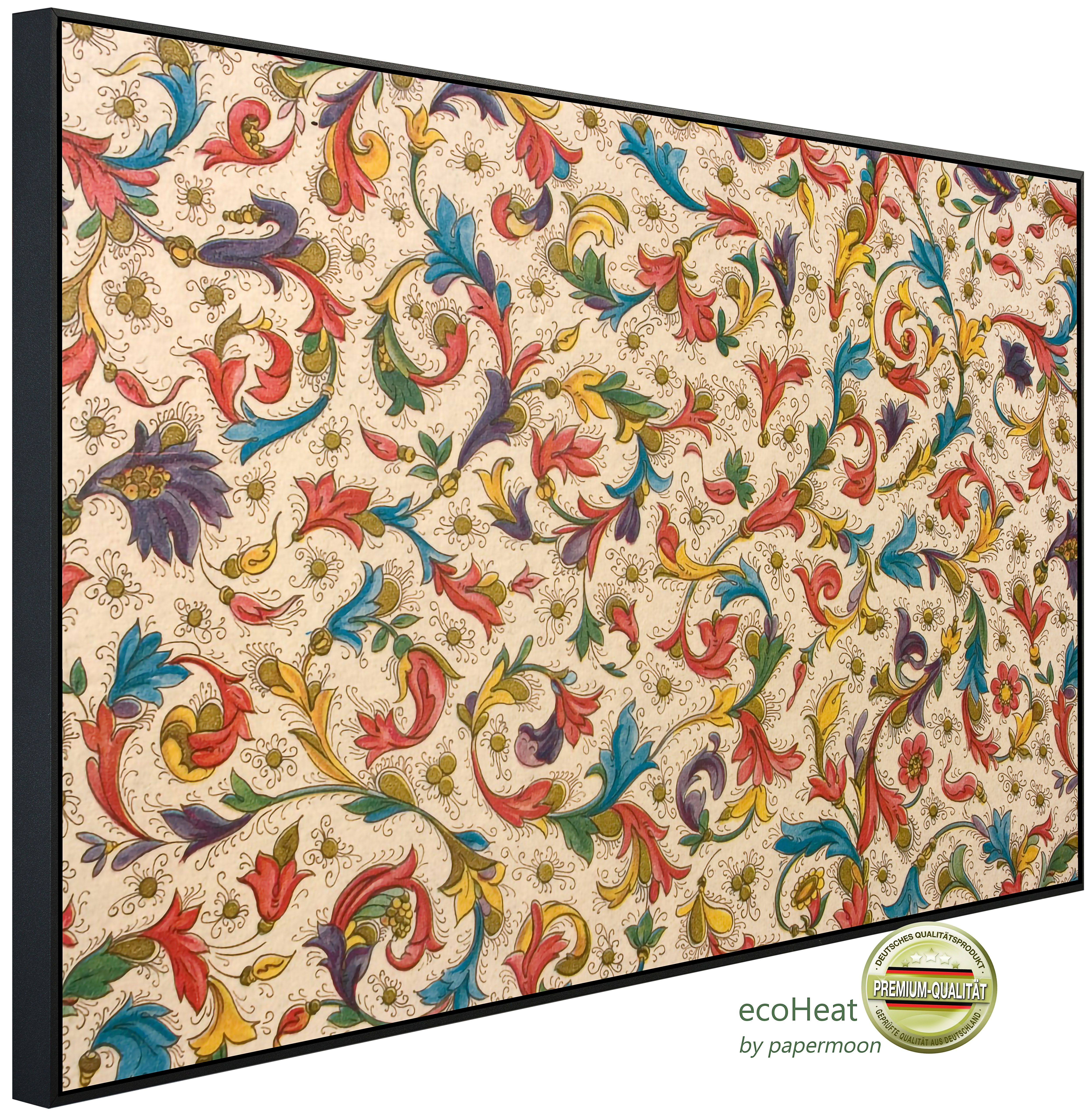 Papermoon Infrarotheizung INFRAROT-BILD-HEIZUNG, Blumenmuster, TÜV-Rheinland/GS zertifiziert, angenehme Strahlungswärme