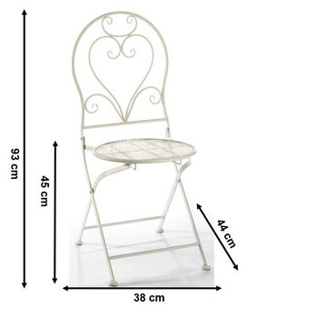 Kobolo 4-Fußstuhl Gartenstuhl Metallstuhl Klappstuhl Stuhl - cream (zusammenklappbar, 1 St)