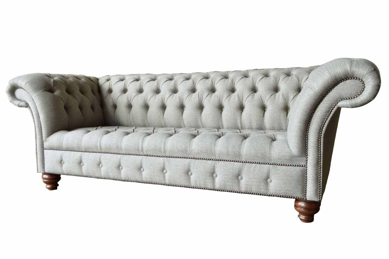 JVmoebel Chesterfield-Sofa, Chesterfield Sofa 3 Sitzer Klassisch Design Wohnzimmer Textil
