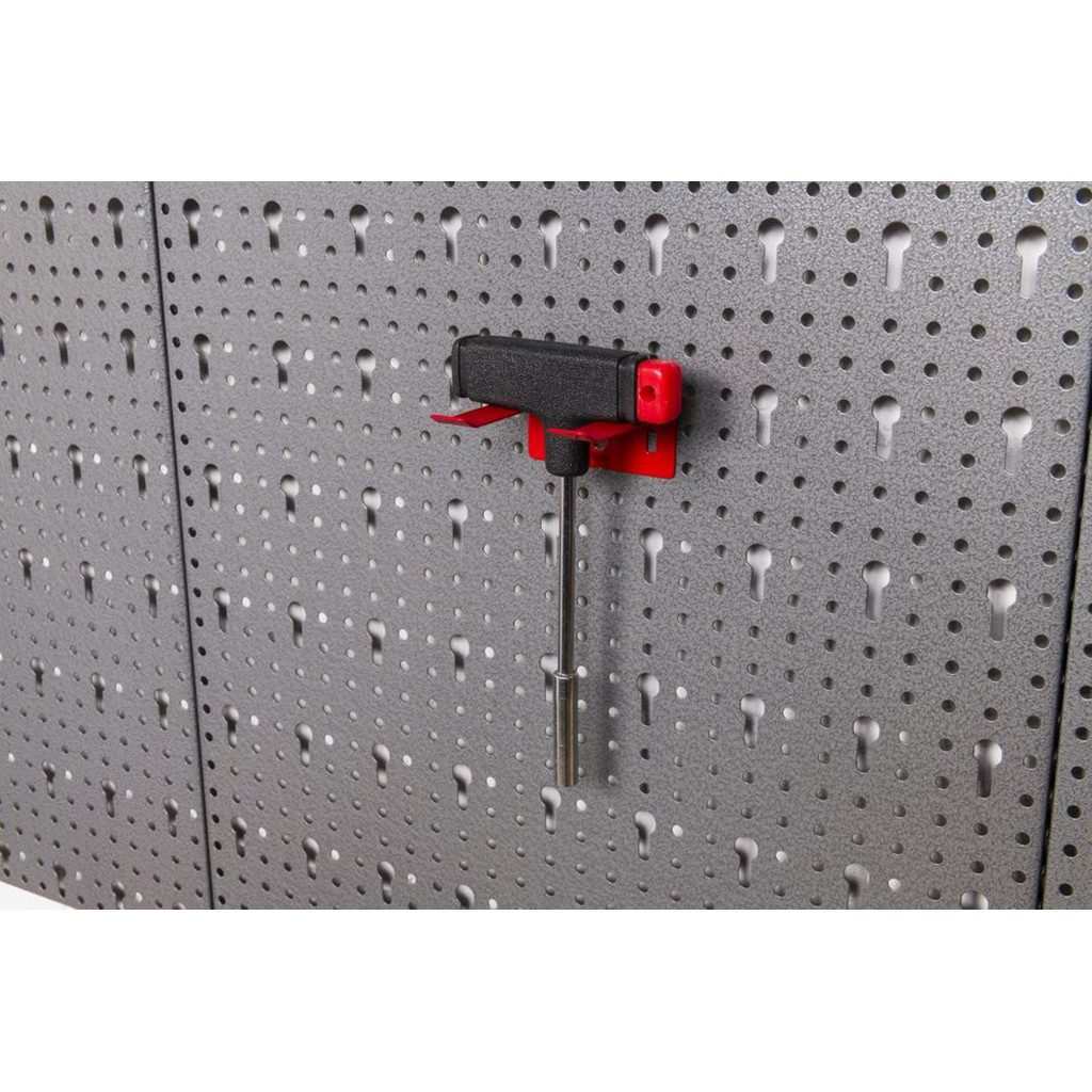 Kreher Lochwand Set: 2 x Werkzeuglochwand aus Metall mit 14tlg. Hakenset, 120 x 60 cm