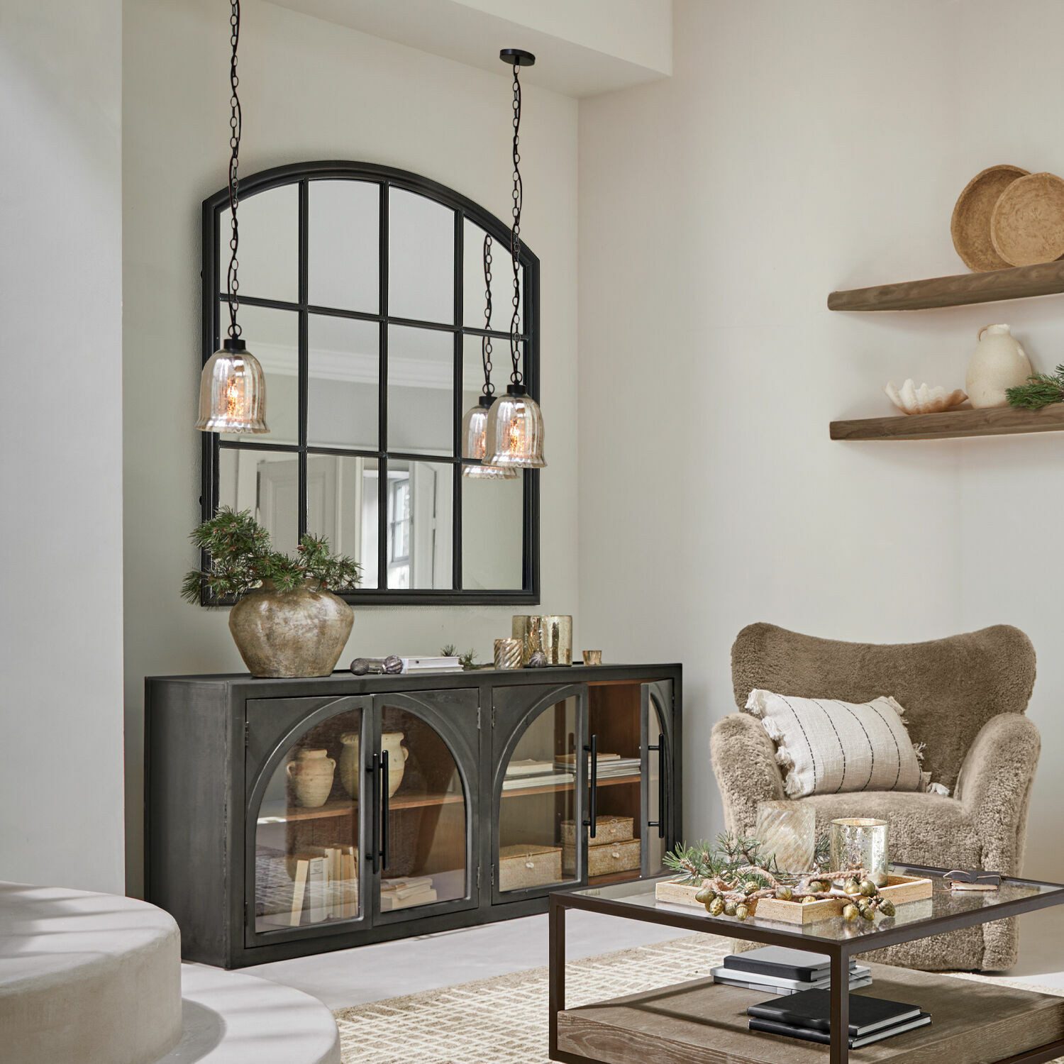 Mirabeau Hängeleuchten Hängelampe Yvron antiksilber/schwarz