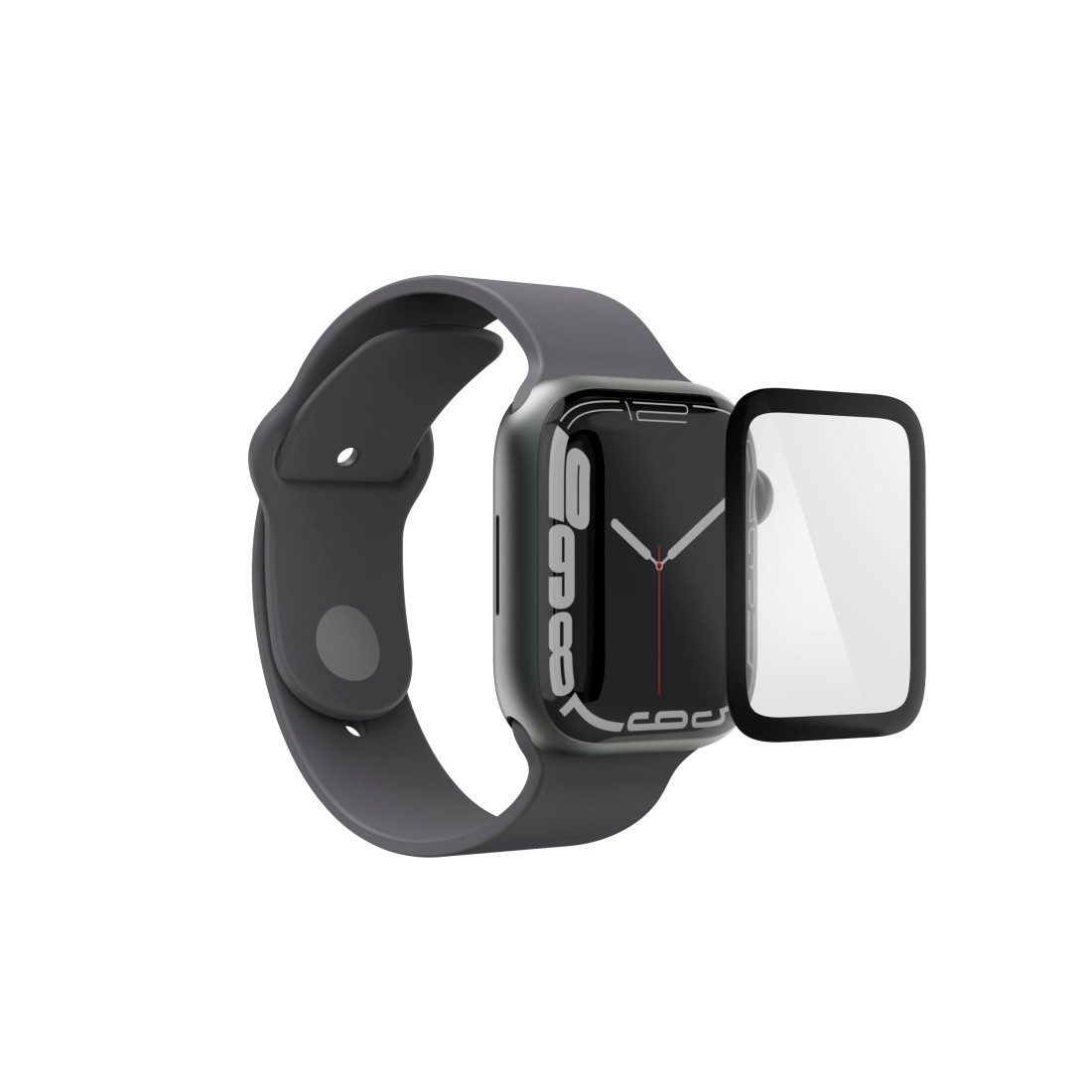 Hama Displayschutzfolie Displayschutz Super Hybrid für Apple Watch 10, 46 mm, mit Montagehilfe für Apple Watch 10, robustes Material, kratzfest, stoßfest