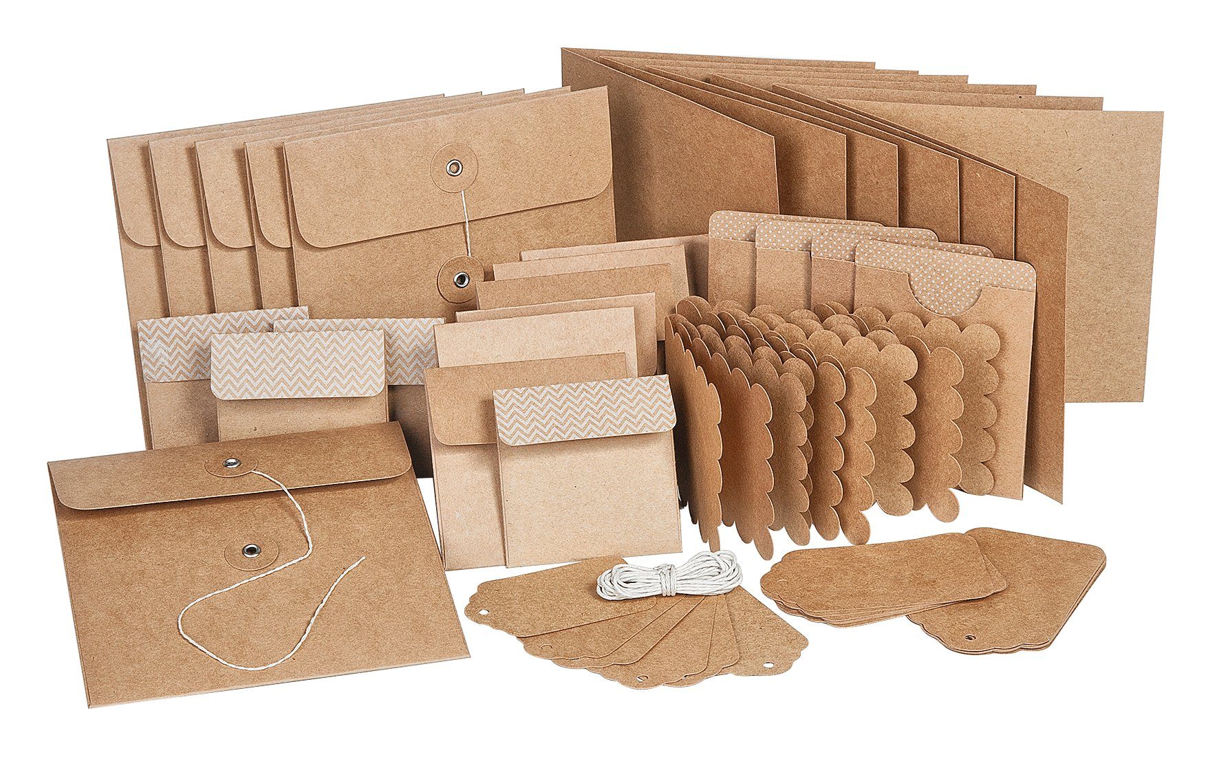 VBS Grußkarte Mega-Set Vintage, Natur, 50 Stück
