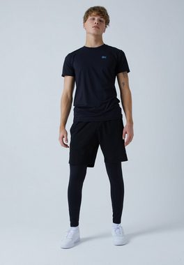 SPORTKIND Sporthose 2-in-1 Shorts mit Leggings Jungen & Herren schwarz