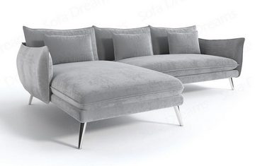 Sofa Dreams Ecksofa Samt Stoff Polster Sofa Fuerteventura L Form kurz Stoffsofa, Loungesofa