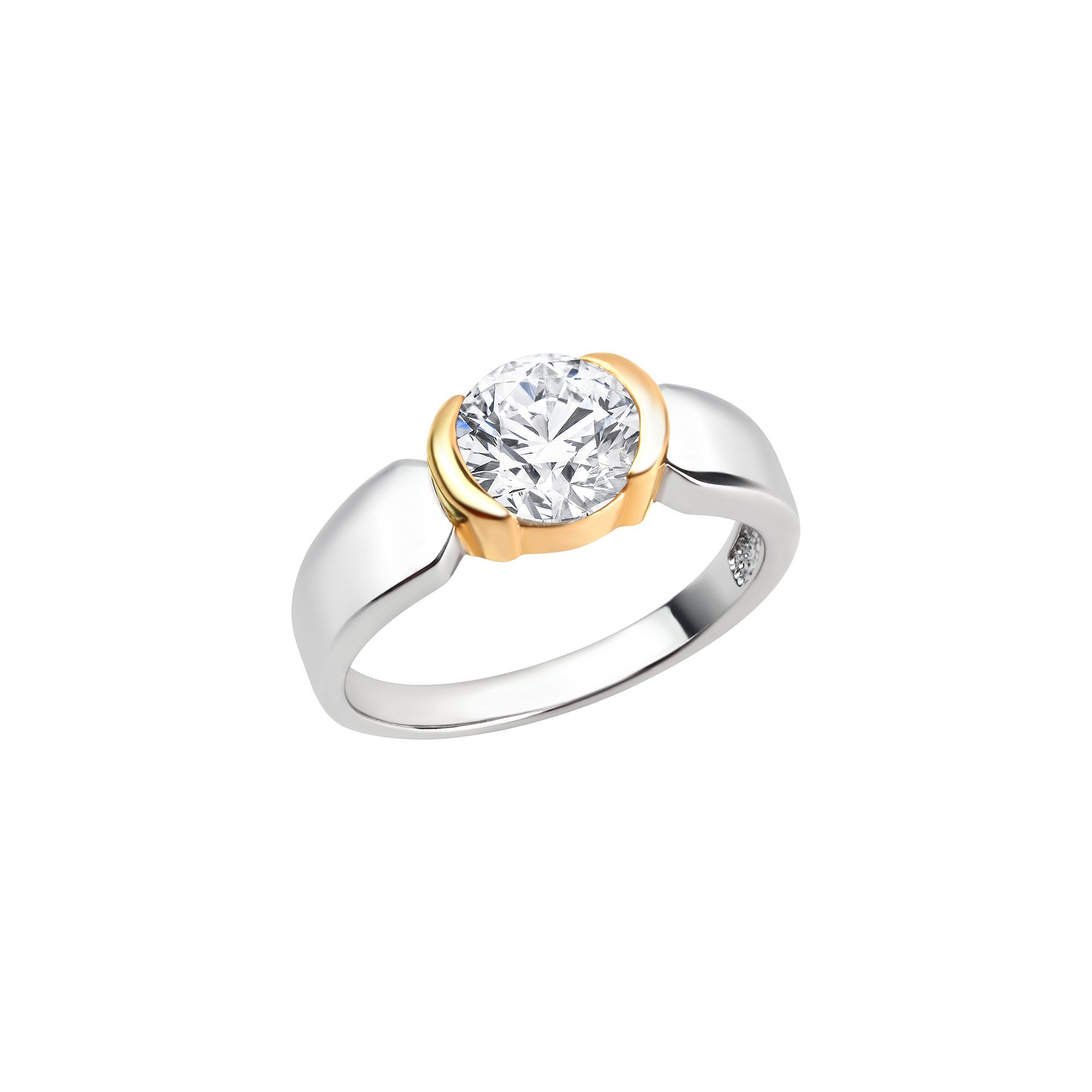 Vivance Fingerring 925/- Sterling Silber rhodiniert bicolor Zirkonia günstig online kaufen