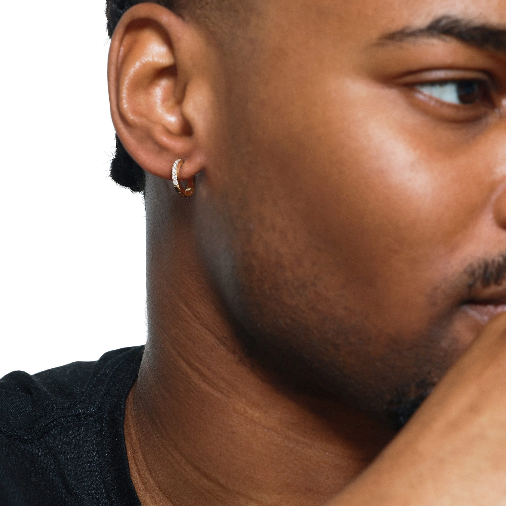 Heideman Paar Ohrstecker Frej goldfarben (Ohrringe, inkl. Geschenkverpackung), Creole mit Steinen Männer