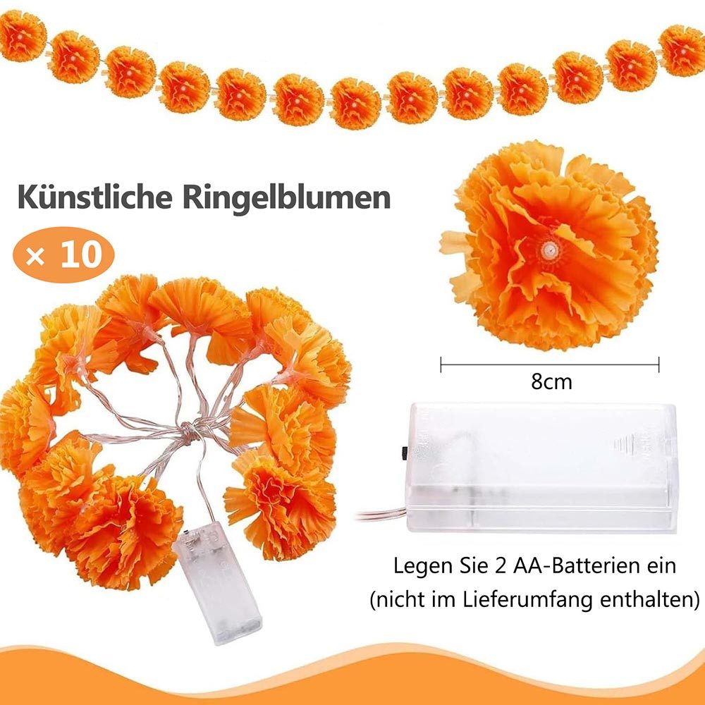 Kunstgirlande LED-Lichterkette Ringelblume Batteriebetriebene, LED Dekolich günstig online kaufen