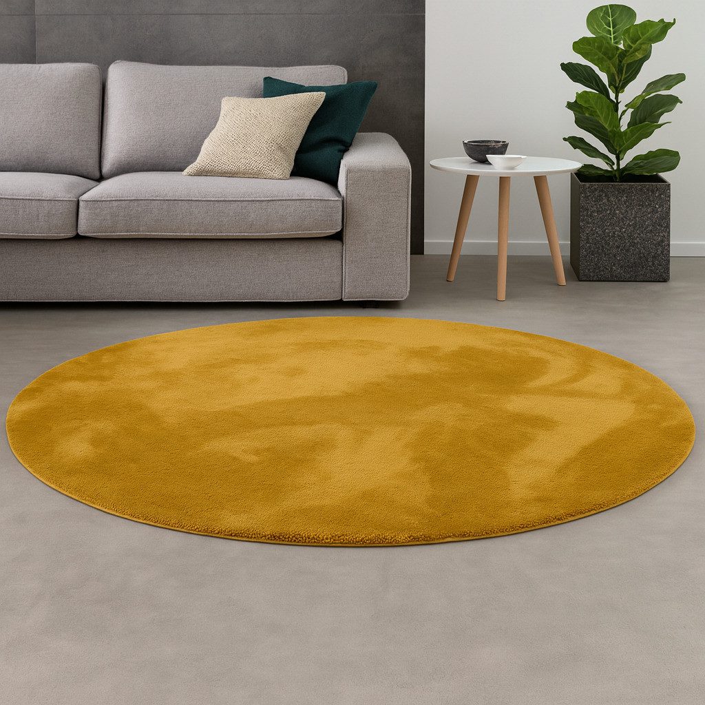 Pergamon Fellteppich Fellteppich Super Soft Pearl Rund, Rund, Höhe: 19 mm