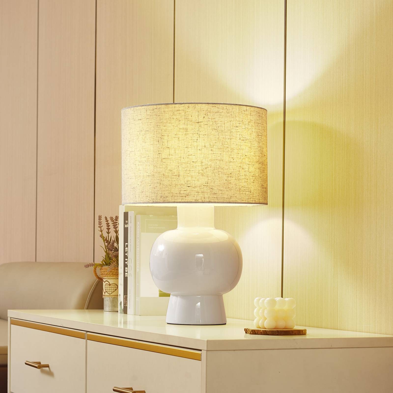 Lindby Tischleuchte Arved, Weiß IP20, 1 x 15 W LED