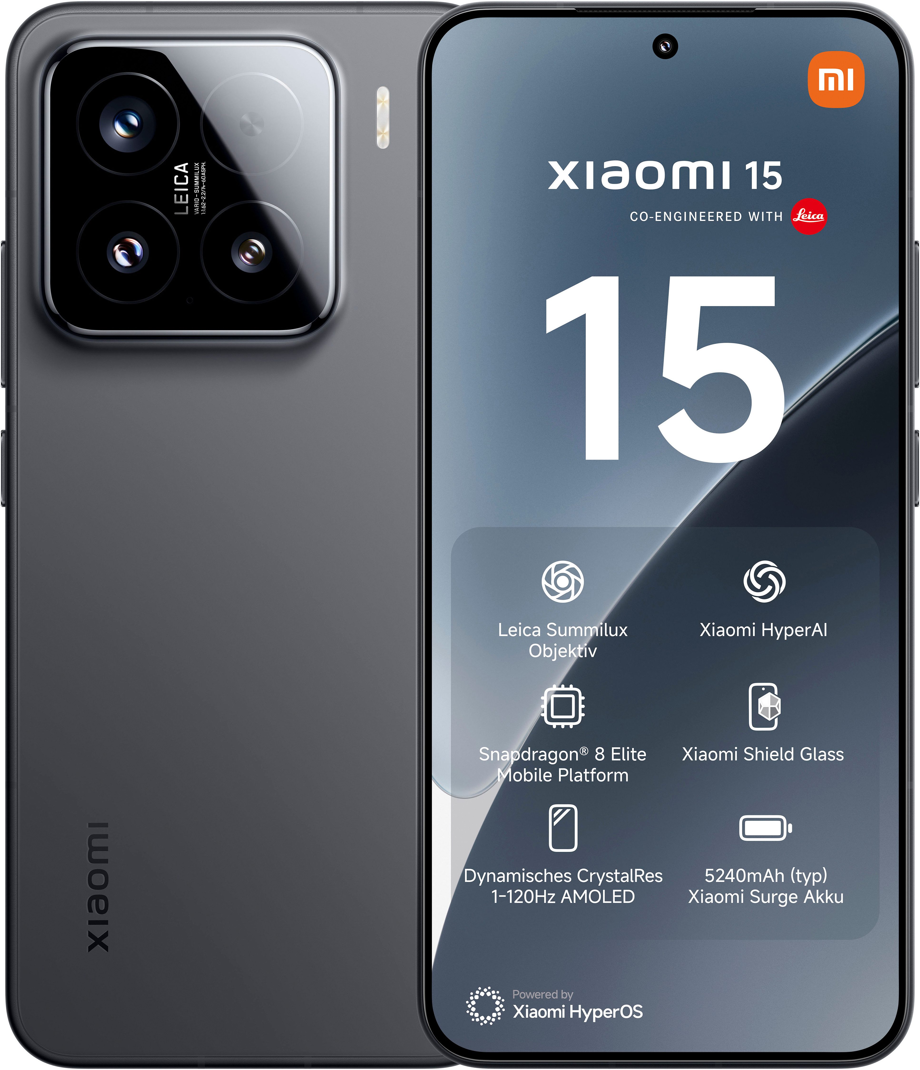 Xiaomi 15 12+512GB Smartphone (16,15 cm/6,36 Zoll, 512 GB Speicherplatz, 50 MP Kamera)