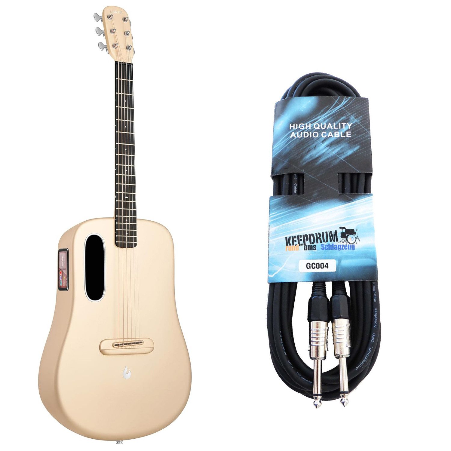 Westerngitarre Lava Music Gitarre ME 4 36 Zoll Soft Gold mit Kabel