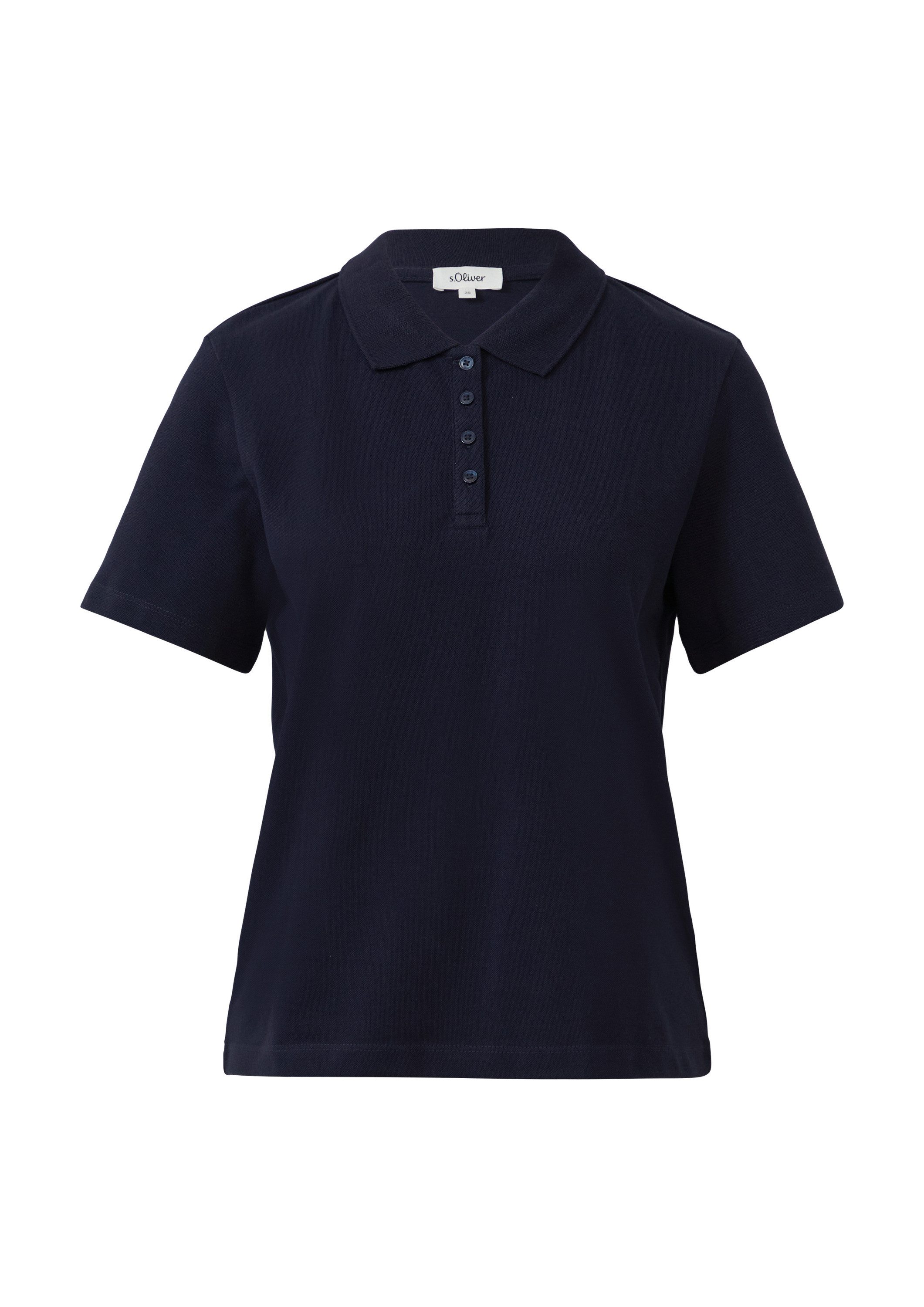 s.Oliver Kurzarmshirt Polo-Shirt Verkürztes Poloshirt aus günstig online kaufen