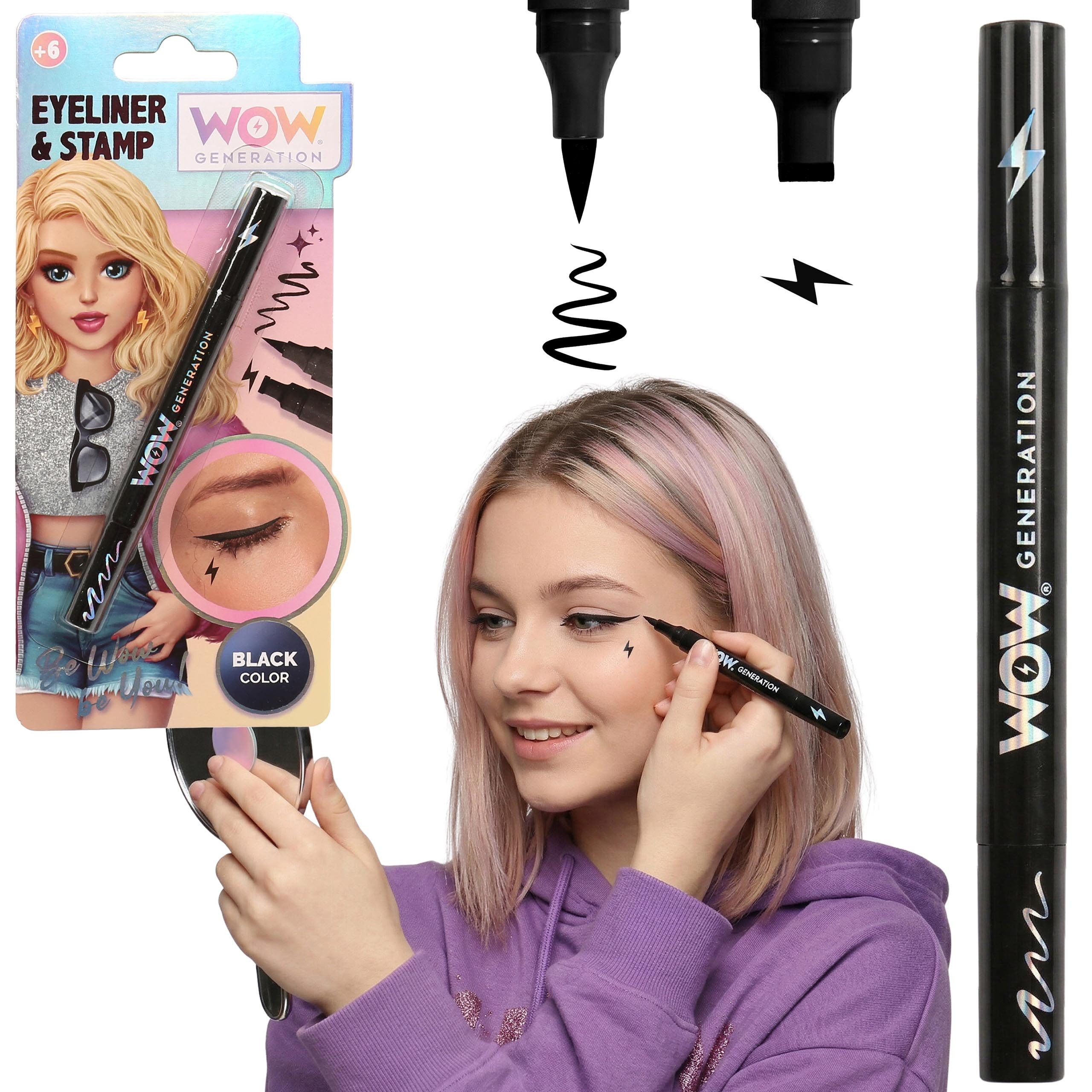 WOW GENERATION Eyeliner WOW Generation Schwarzer Eyeliner-Stift mit Stempel für Mädchen