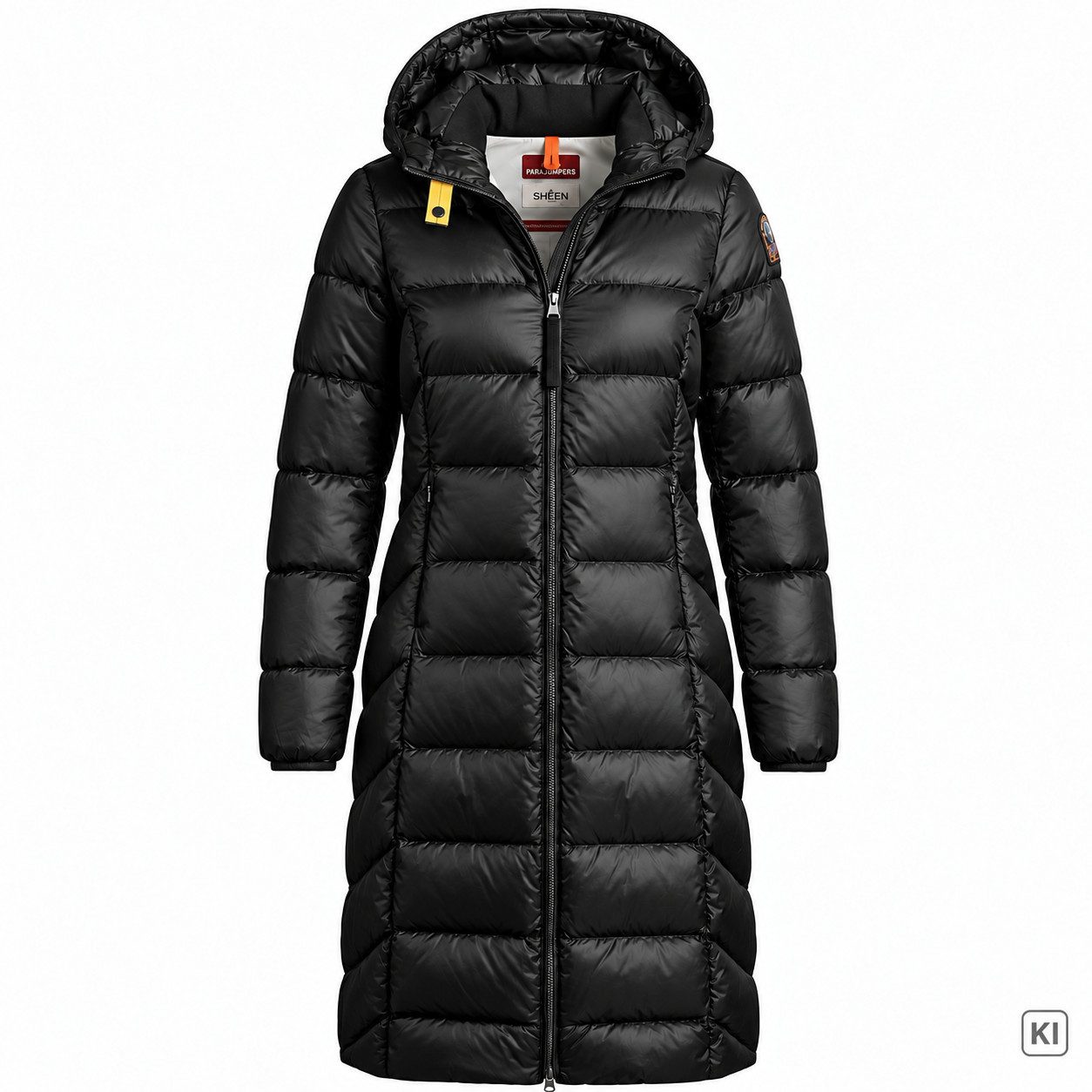 Parajumpers Daunenmantel Parajumpers PJS LEAH Daunenmantel lang für Damen Black Slim