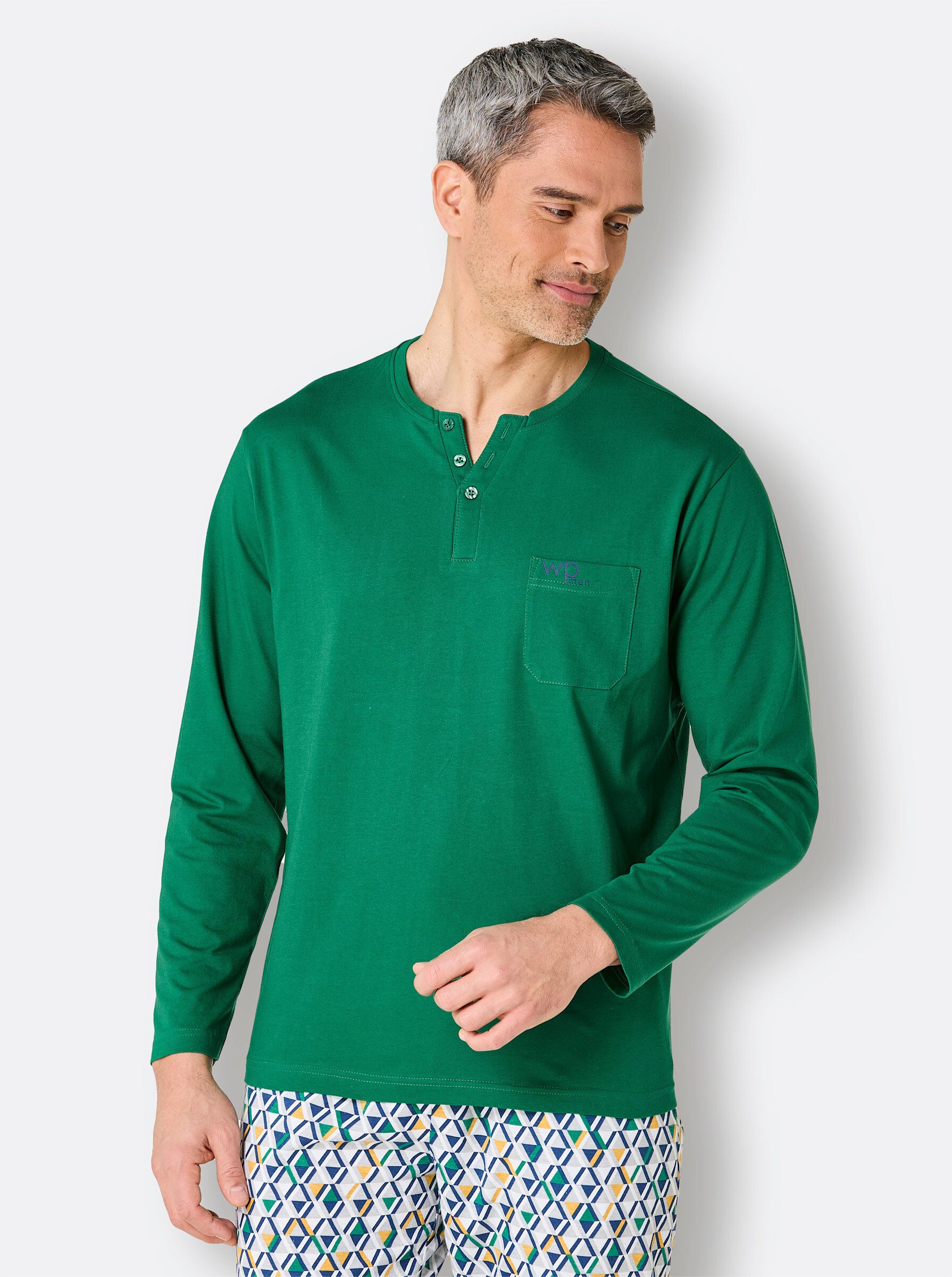 Schlafanzug Schlafanzug-Shirt Langarm