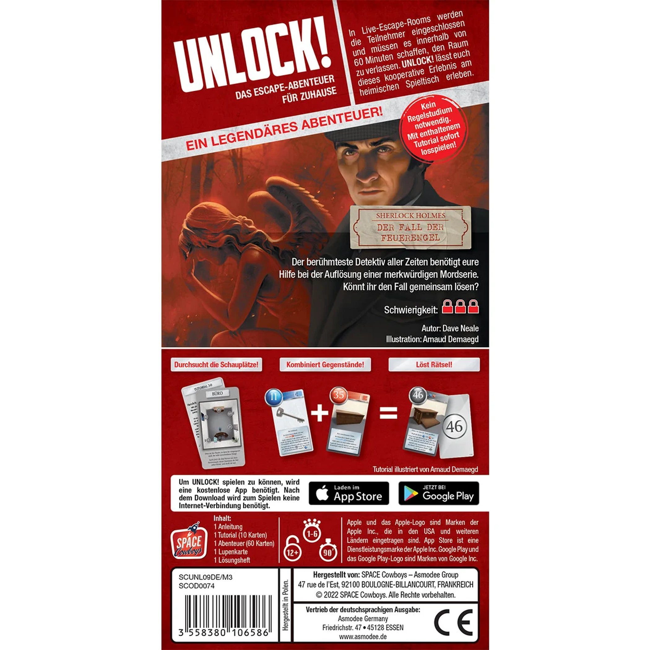 Asmodee Spiel Unlock! Sherlock Holmes Der Fall der Feuerengel
