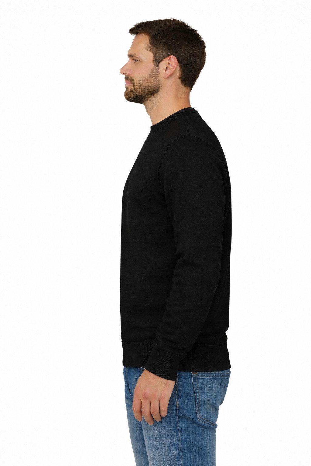 Smith & Solo Sweatshirt Herren, Pullover Baumwolle Loose Fit, Langarm, unifarben