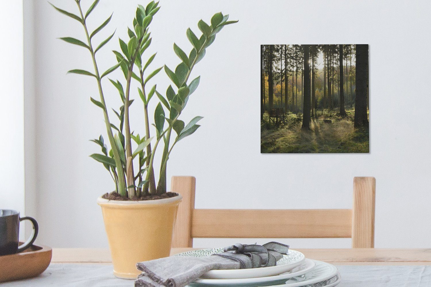 OneMillionCanvasses® Leinwandbild Wald - Sommer Leinwand Wohnzimmer Sonne, für (1 Bilder bunt Schlafzimmer St), 