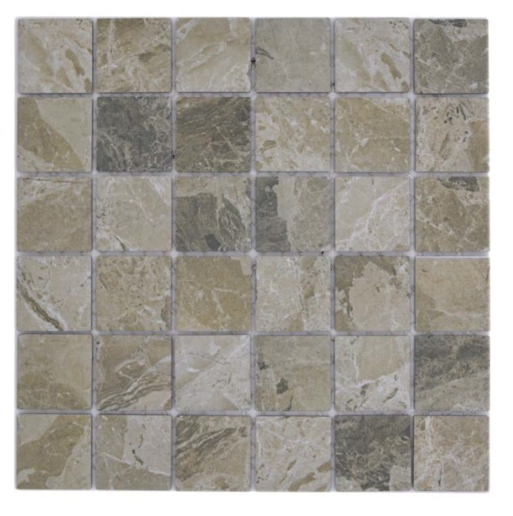 Mosani Mosaikfliesen Keramik Mosaik Fliese Natursteinoptik beige sandbraun Struktur