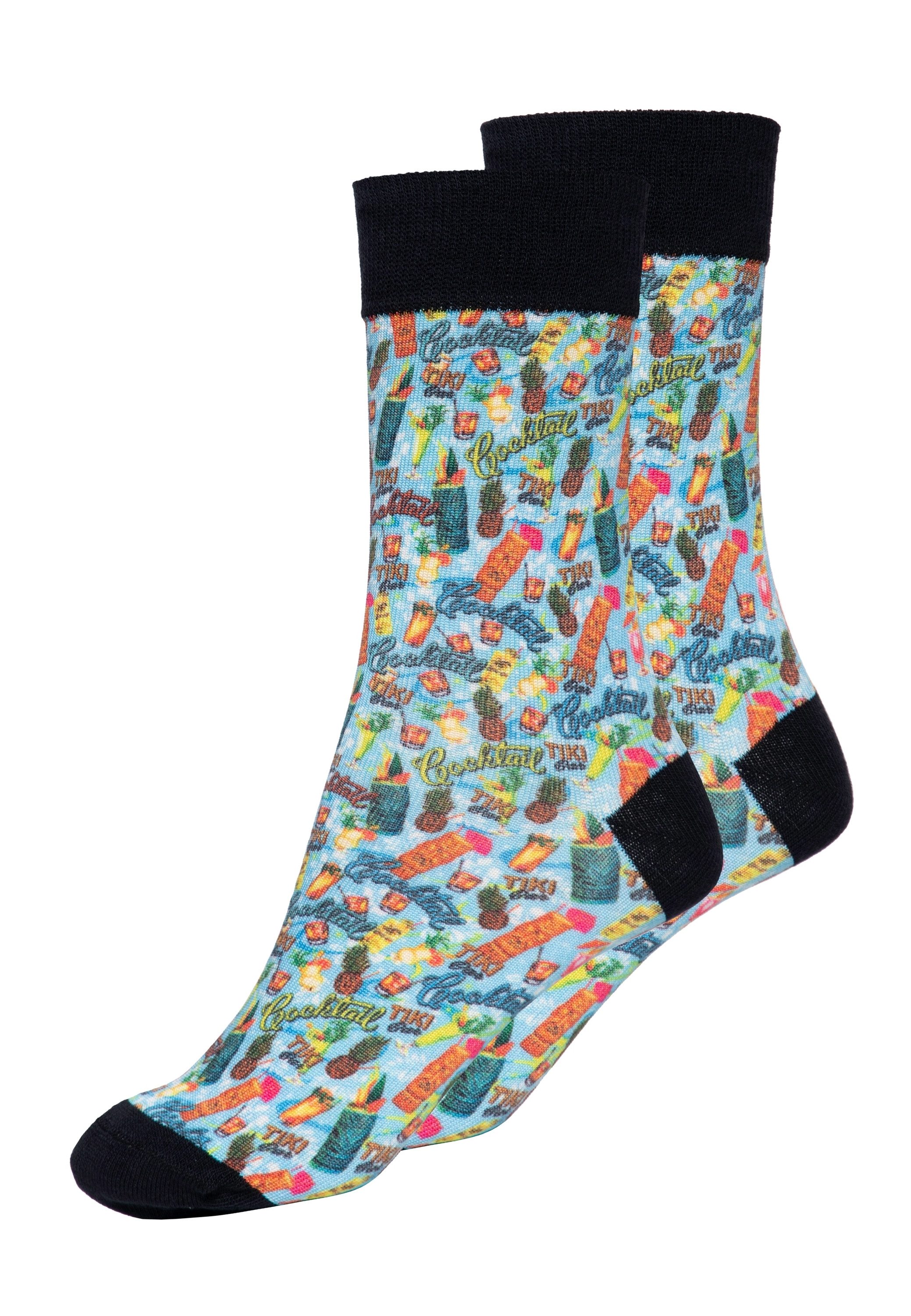KingKerosin Socken Tiki Cocktail im Tiki-Allover-Print günstig online kaufen