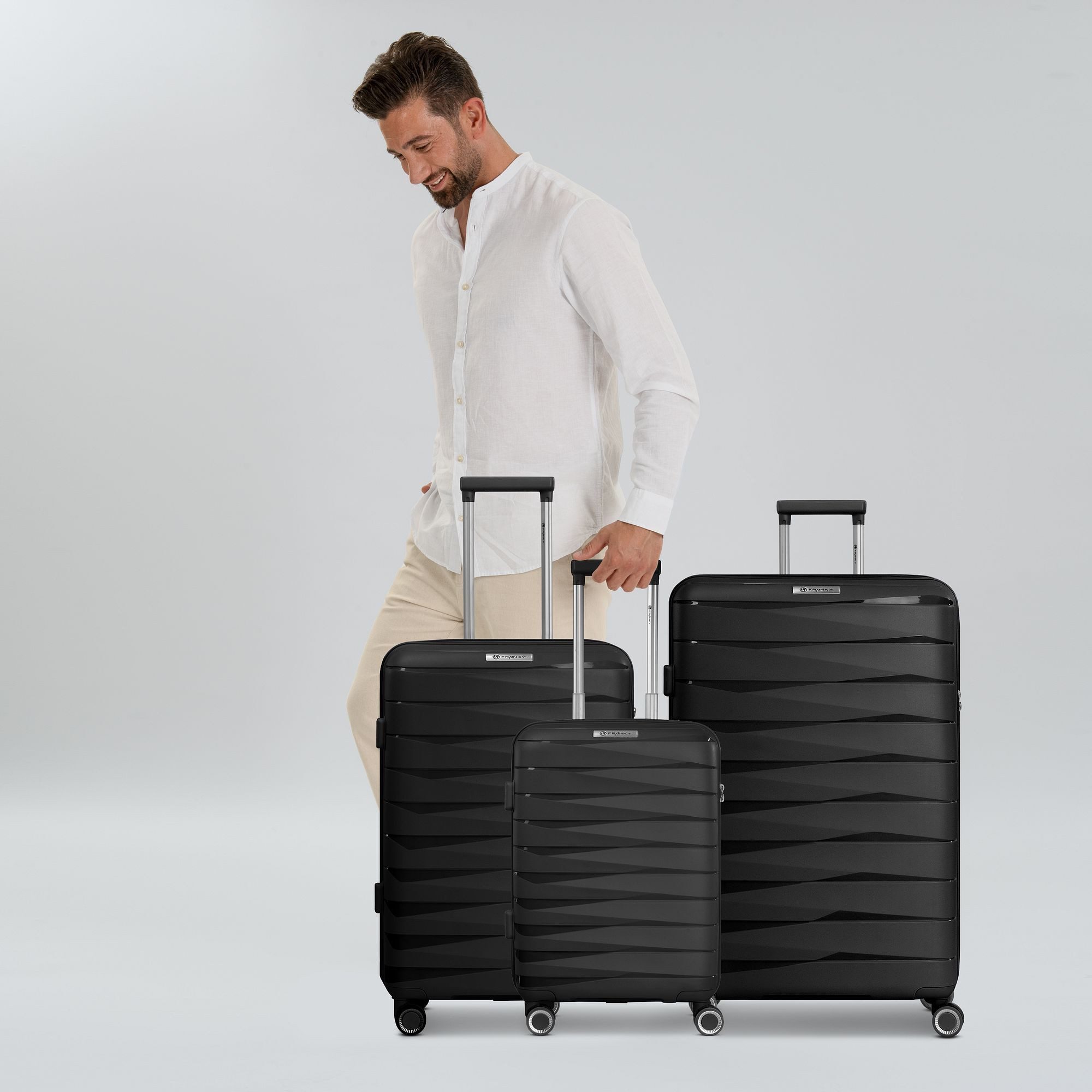 Franky Trolleyset London, 4 Rollen, (3-teilig, 3 tlg), Polypropylen