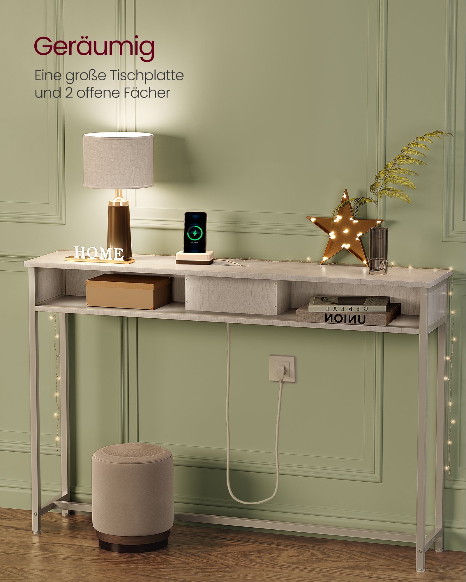 VASAGLE Konsolentisch, Beistelltisch mit 2 Fächern, schmal günstig online kaufen