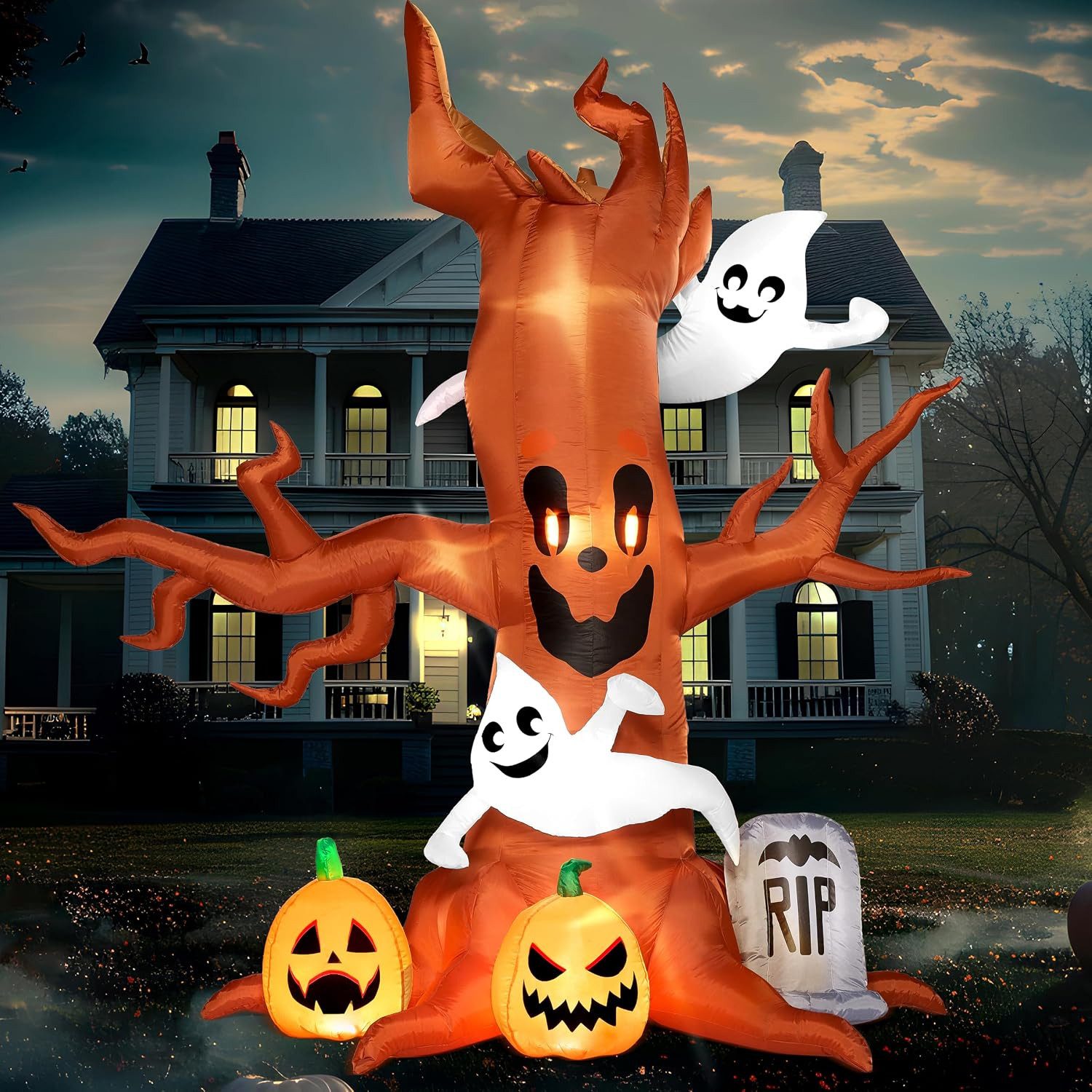 Joiedomi Aufblasbares Partyzubehör Joiedomi 2 Stück Aufblasbare Geister mit LED Halloween Deko