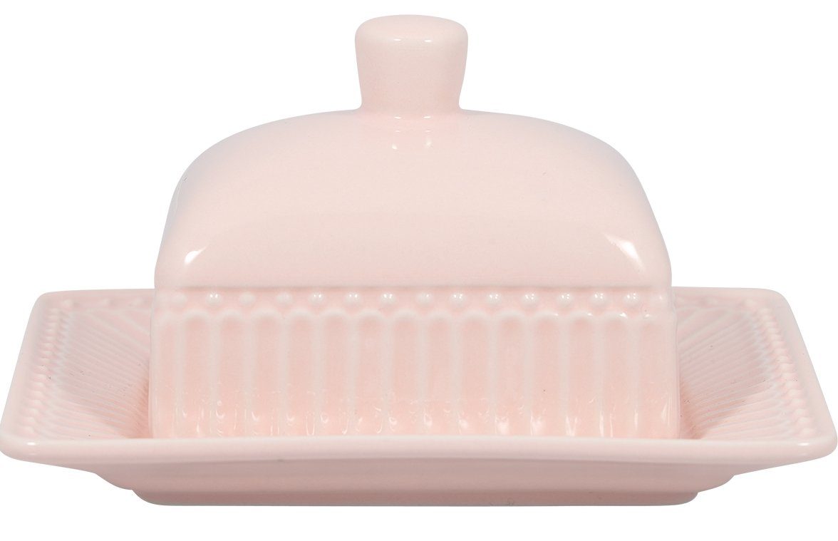 Greengate Butterdose Alice Butterdose small pale pink 14 x 12 cm, Steinzeug