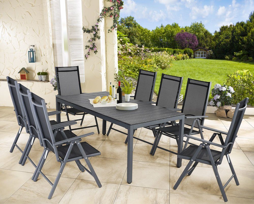 Casaria Garten-Essgruppe WPC Bern, (9-tlg), Aluminium günstig online kaufen
