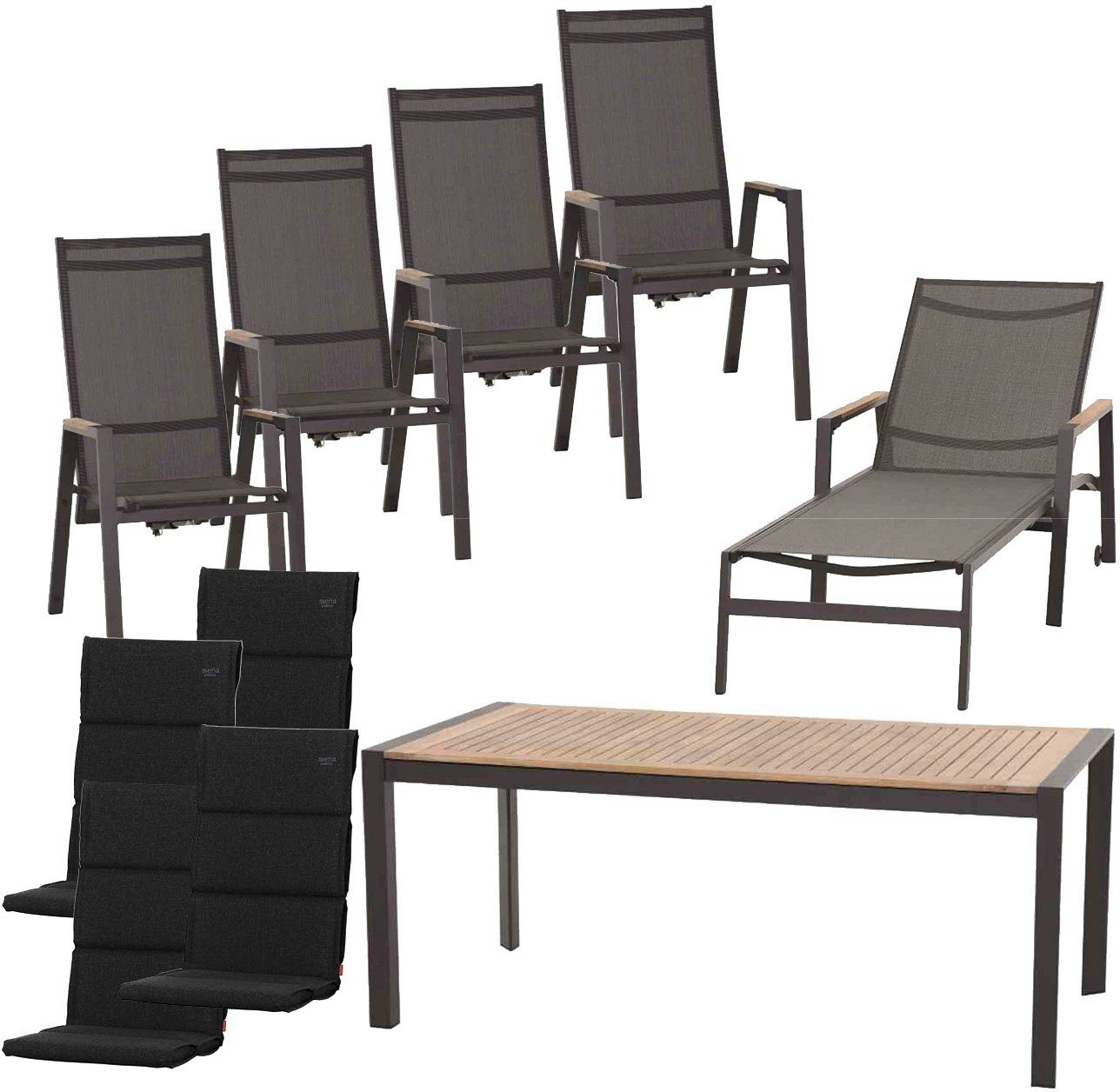 Siena Garden GartenEssgruppe Savona / Zurigo, (Set, 10tlg), best. aus