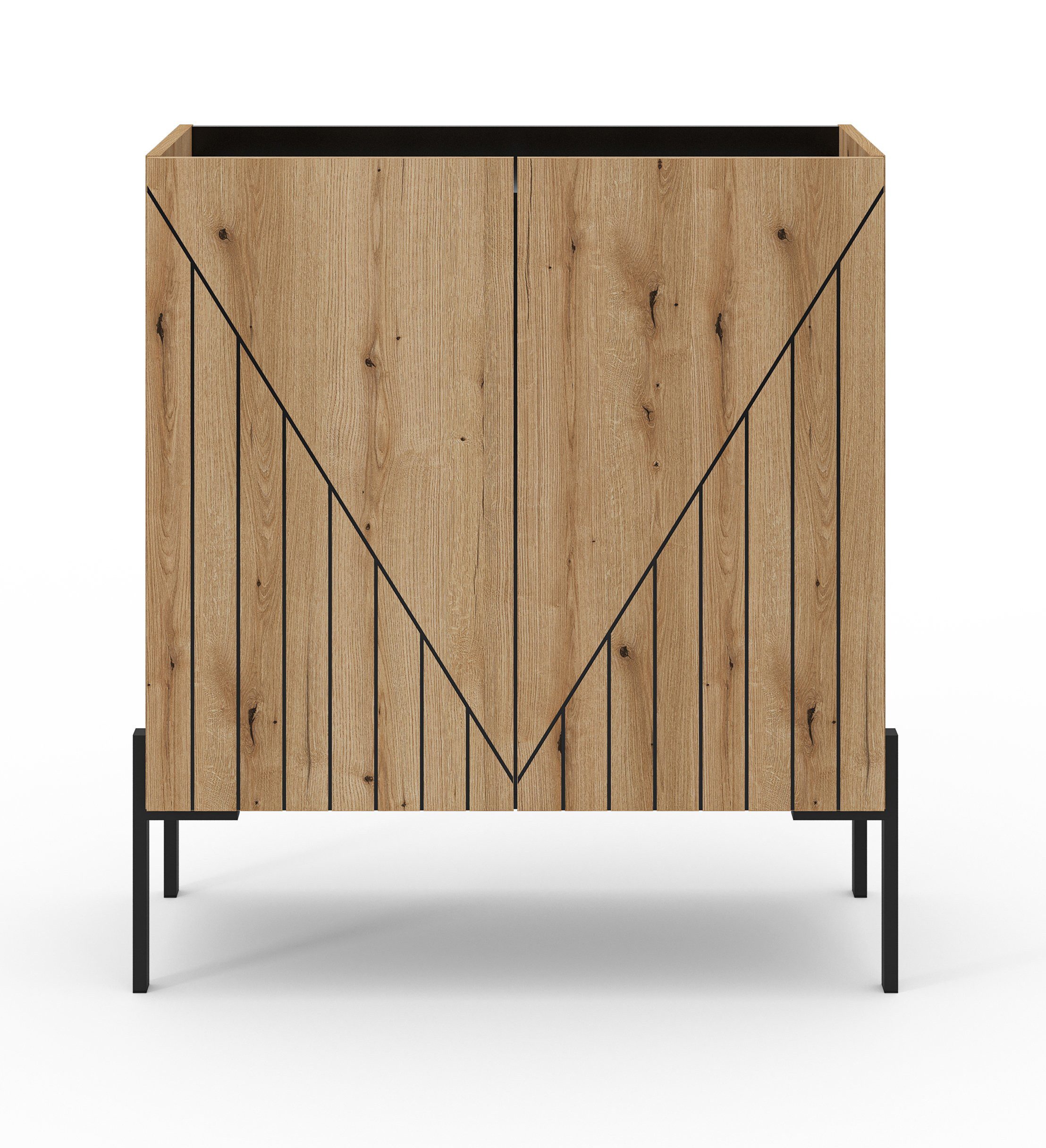 Newroom Kommode Evoke Oak 80 cm, Kommode Evoke Oak Modern Sideboard Highboard Wohnzimmer Anrichte Sc...