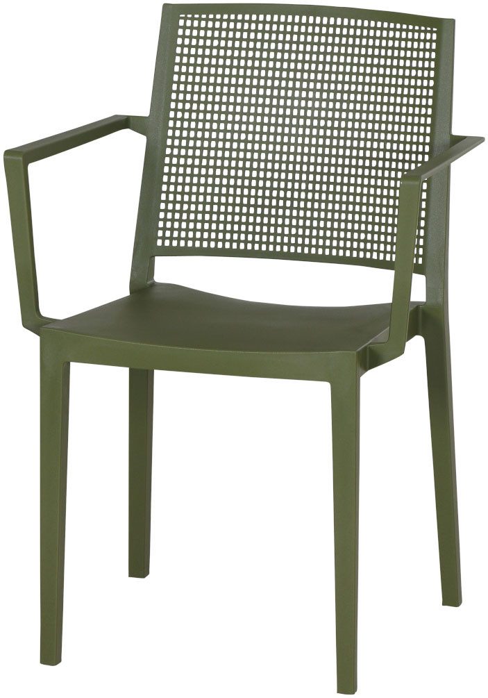 Siena Garden Gartensessel Square 2er Set Stapelsessel olive (Set, 2-St), Gestell, Polypropylen/Glasfaser