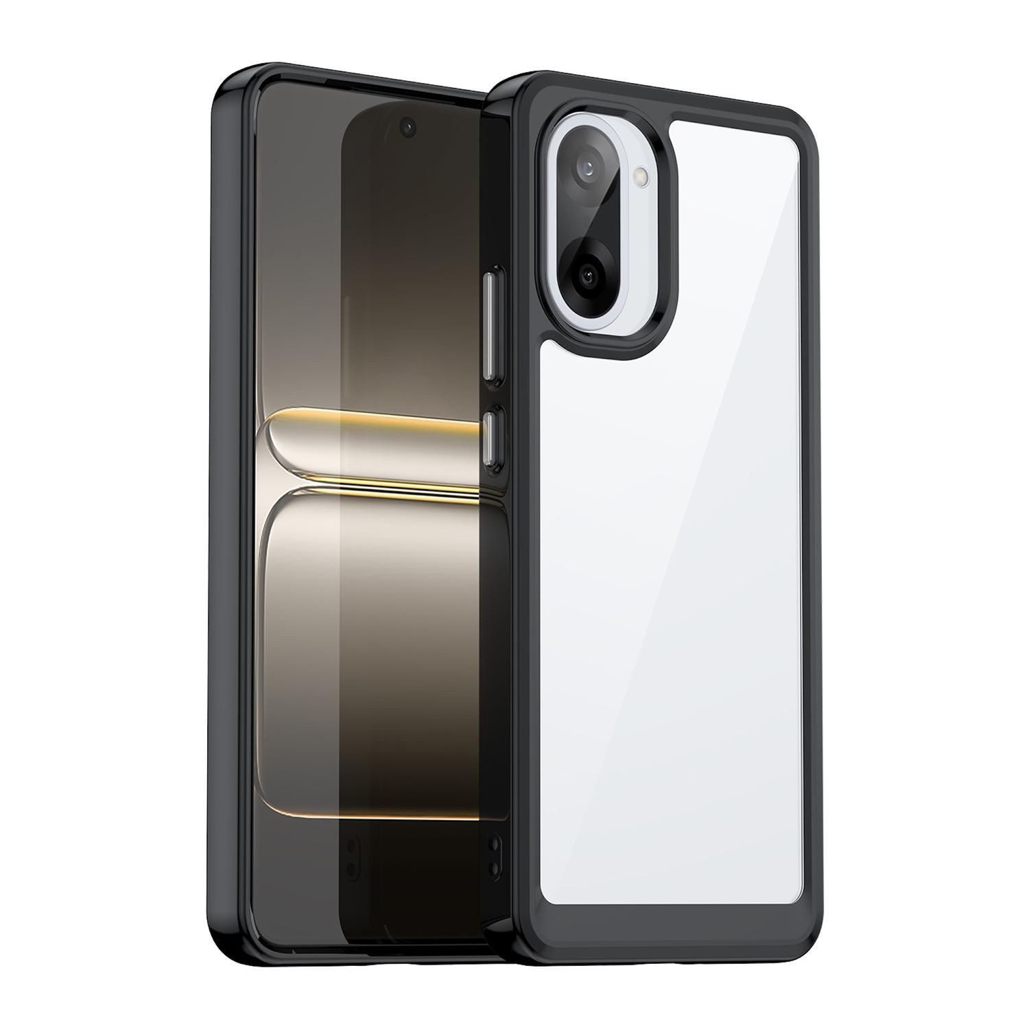 Wigento Handyhülle Für OnePlus Nord CE5 5G Colorful TPU / Acryl Schutz Hülle Schwarz, Colorful Series Hybrid Schutzhülle