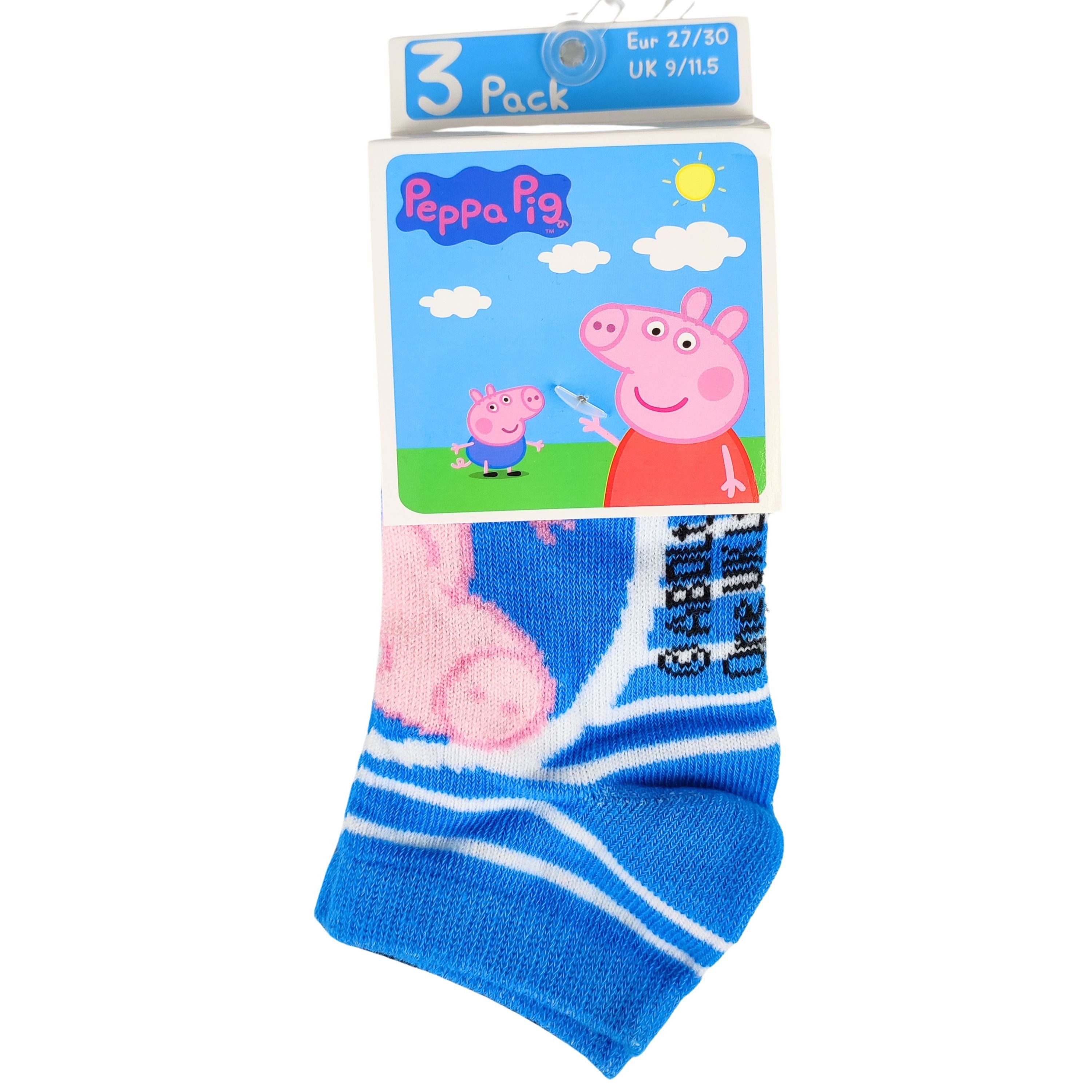 Peppa Pig Socken George (3-Paar) Sneakersocken für Jungen Gr. 23-34