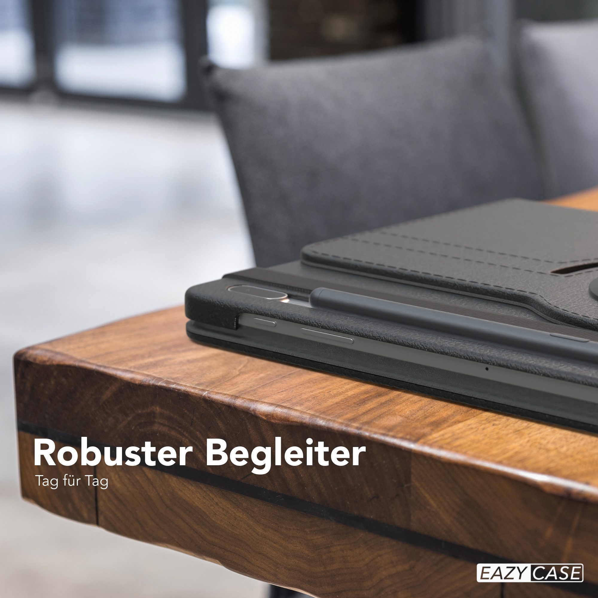 EAZY CASE Tablet-Hülle Rotation Case für Samsung Galaxy Tab S7 FE / 5G 12,4 Zoll, Hülle 360° drehbar mit Standfunktion Etui Anti-Kratz Tasche Schwarz