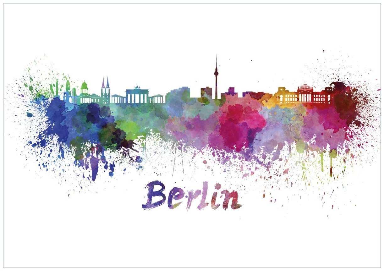 Wallario Poster, Städte als Aquarell - günstig online kaufen
