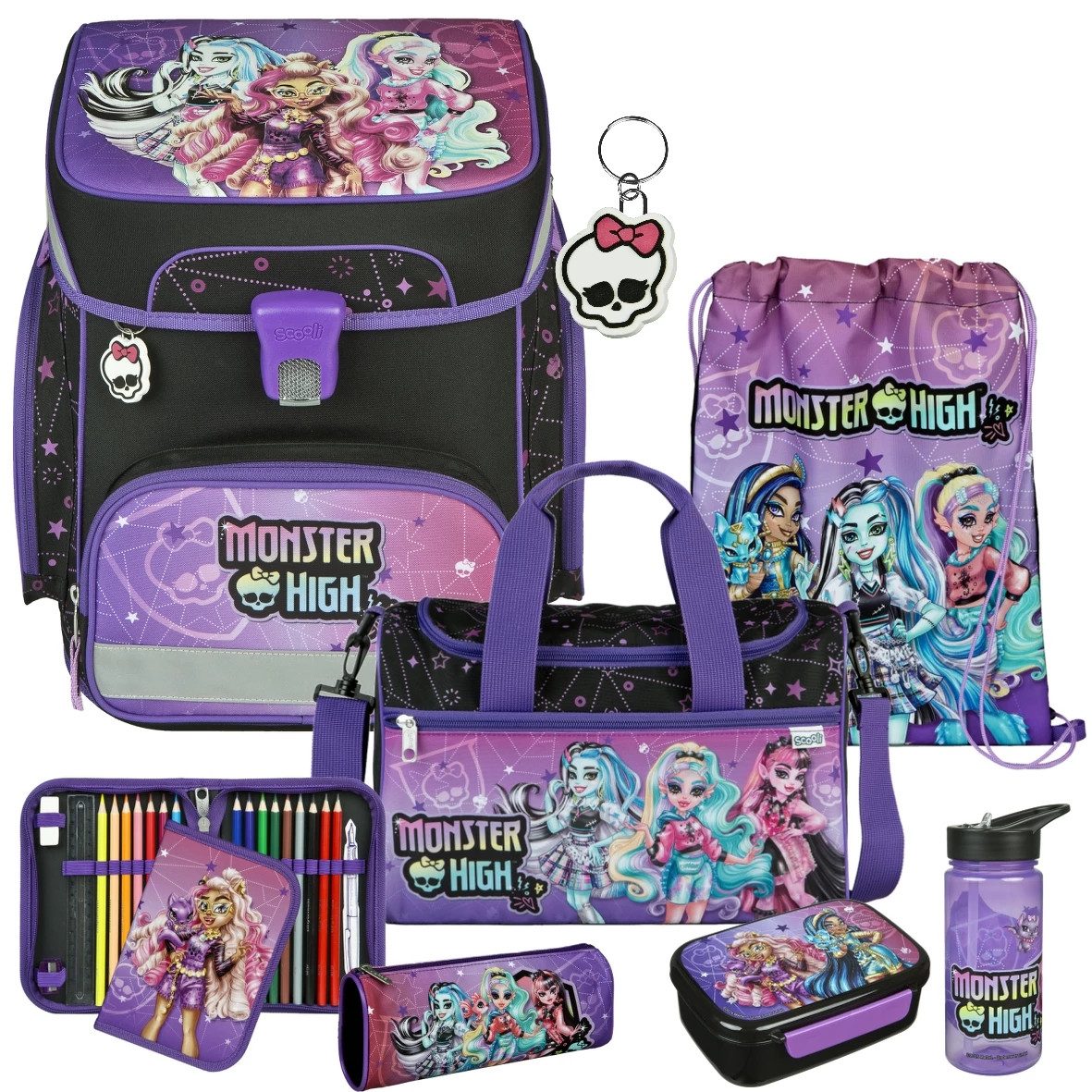 Scooli Schulranzen 1.Klasse Mädchen EasyFit in unterschiedlichen Sets (8-tlg)