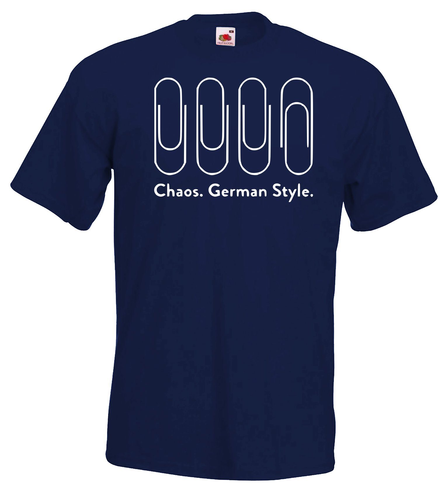 Youth Designz T-Shirt Chaos German Style Herren T-Shirt mit lustigen Frontprint Navyblau
