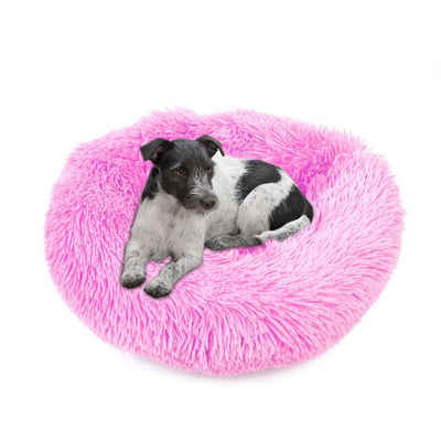 wuuhoo Tierbett Fluffy 60 cm Rund I flauschiges Bett, für Hunde und Katzen I Plüsch warm und weich I Waschmaschinen geeignet