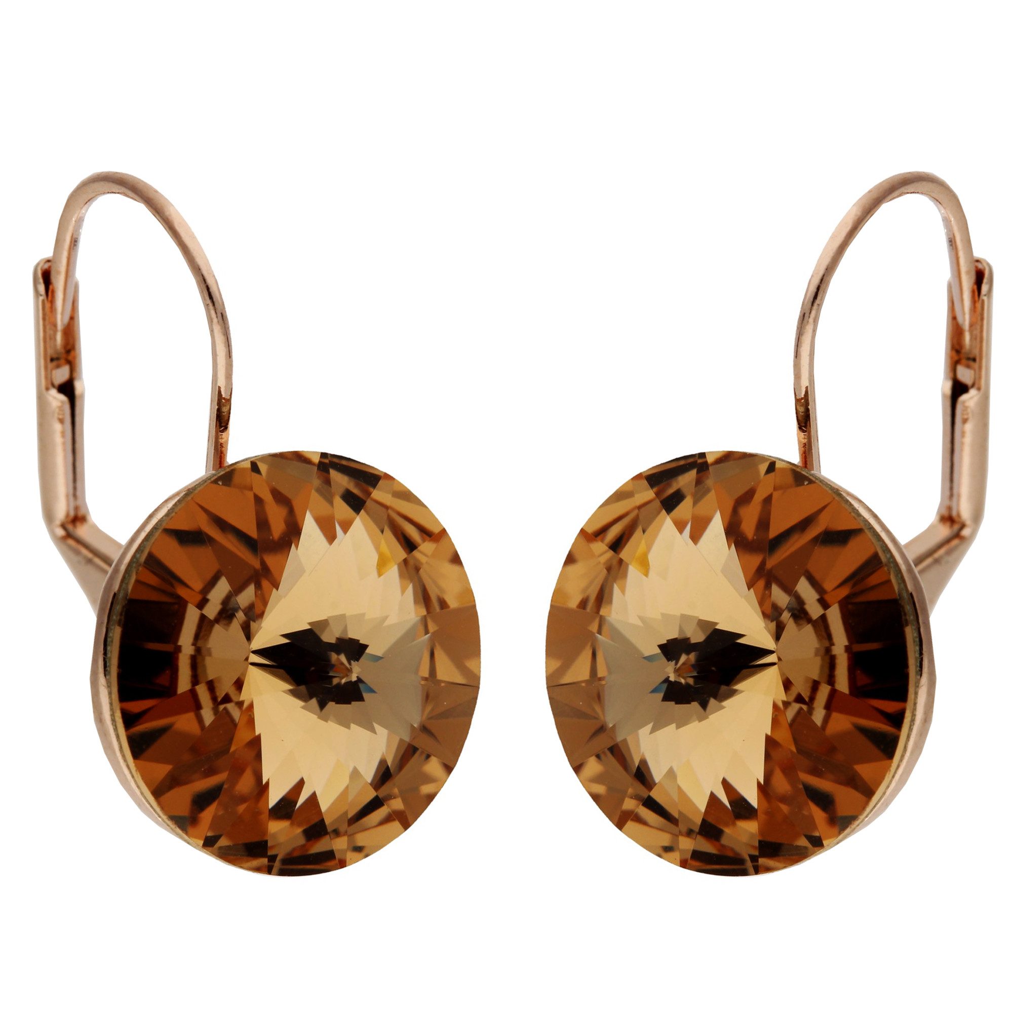 LÖB Paar Creolen 18K Roségold vergoldet Ohrringe Hängend Kristall Anhänger günstig online kaufen