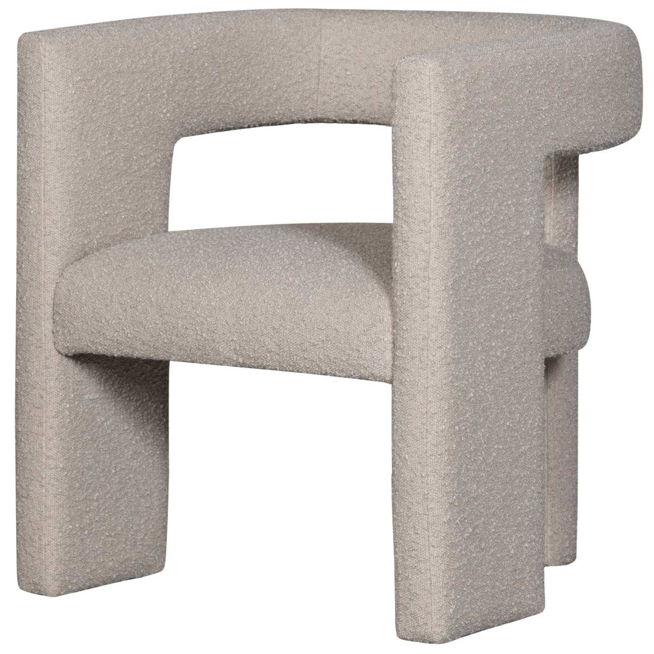 WOOOD Sessel Tiwa aus Boucle-Stoff, Beige