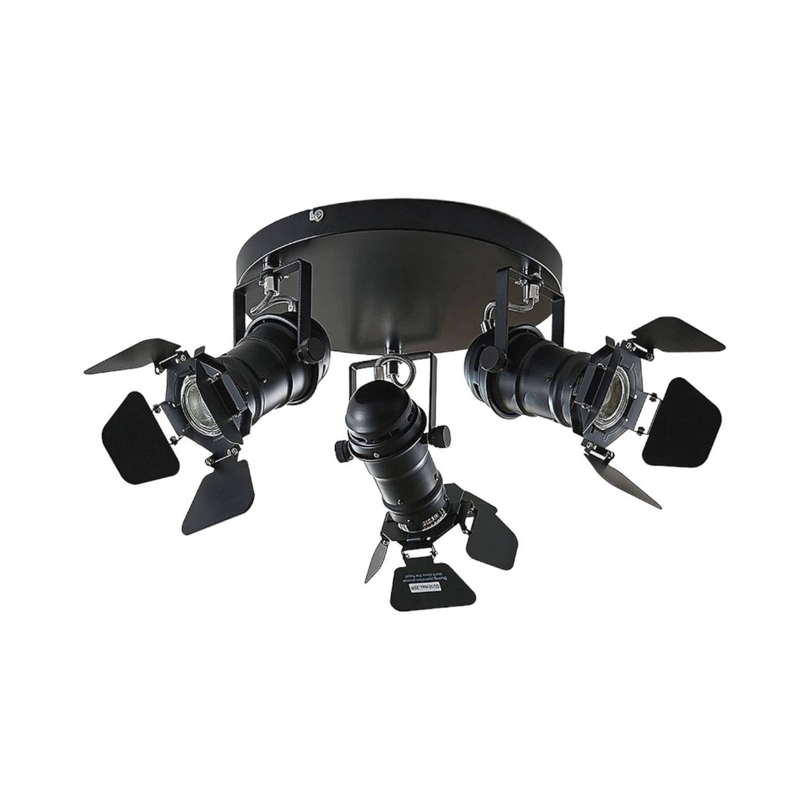 Lindby Deckenstrahler Tilen, Metall, Schwarz IP20, 3 x 35 W