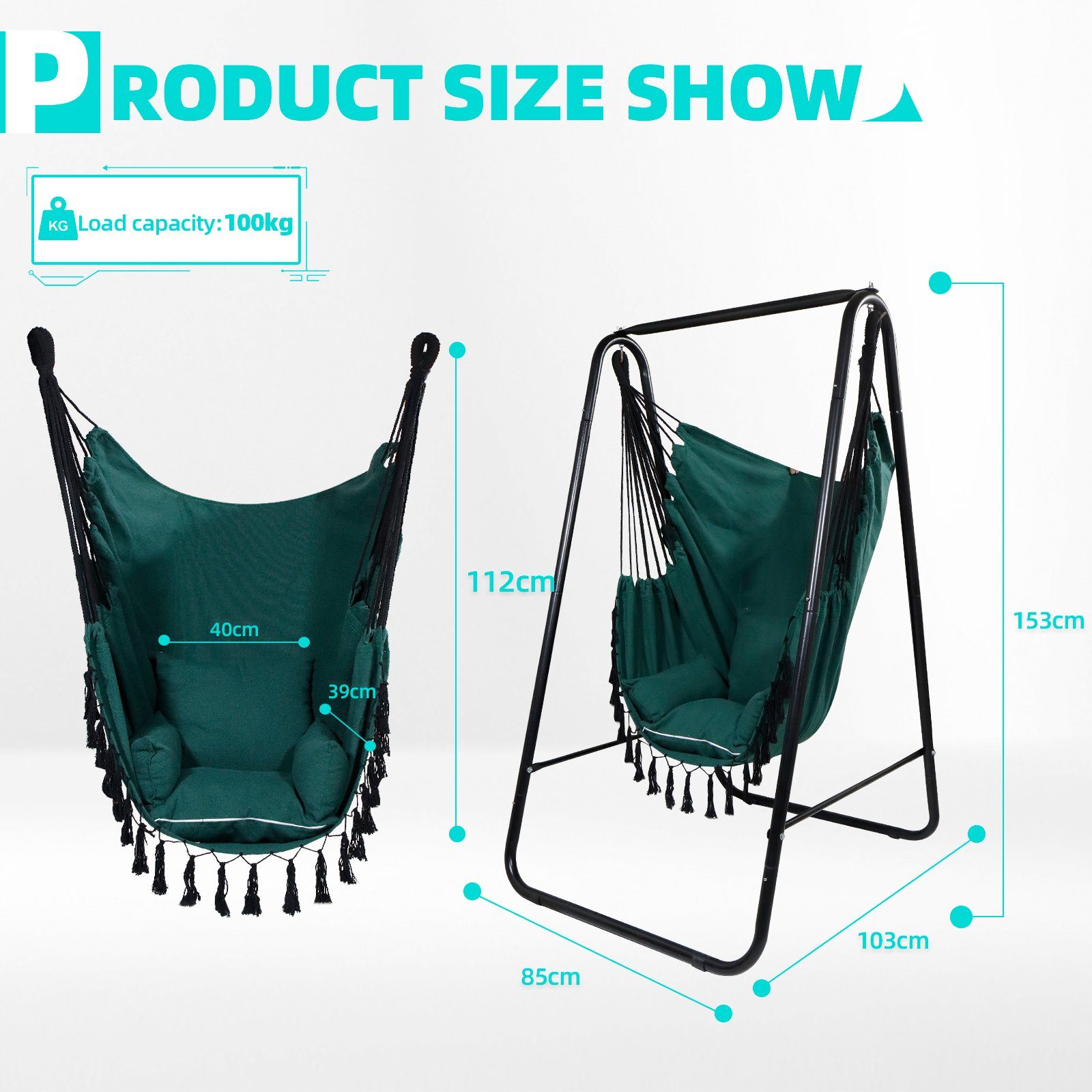 CCLIFE Hängesessel Hängesessel mit Gestell Hängeschaukel Hängestuhl (1er Se günstig online kaufen
