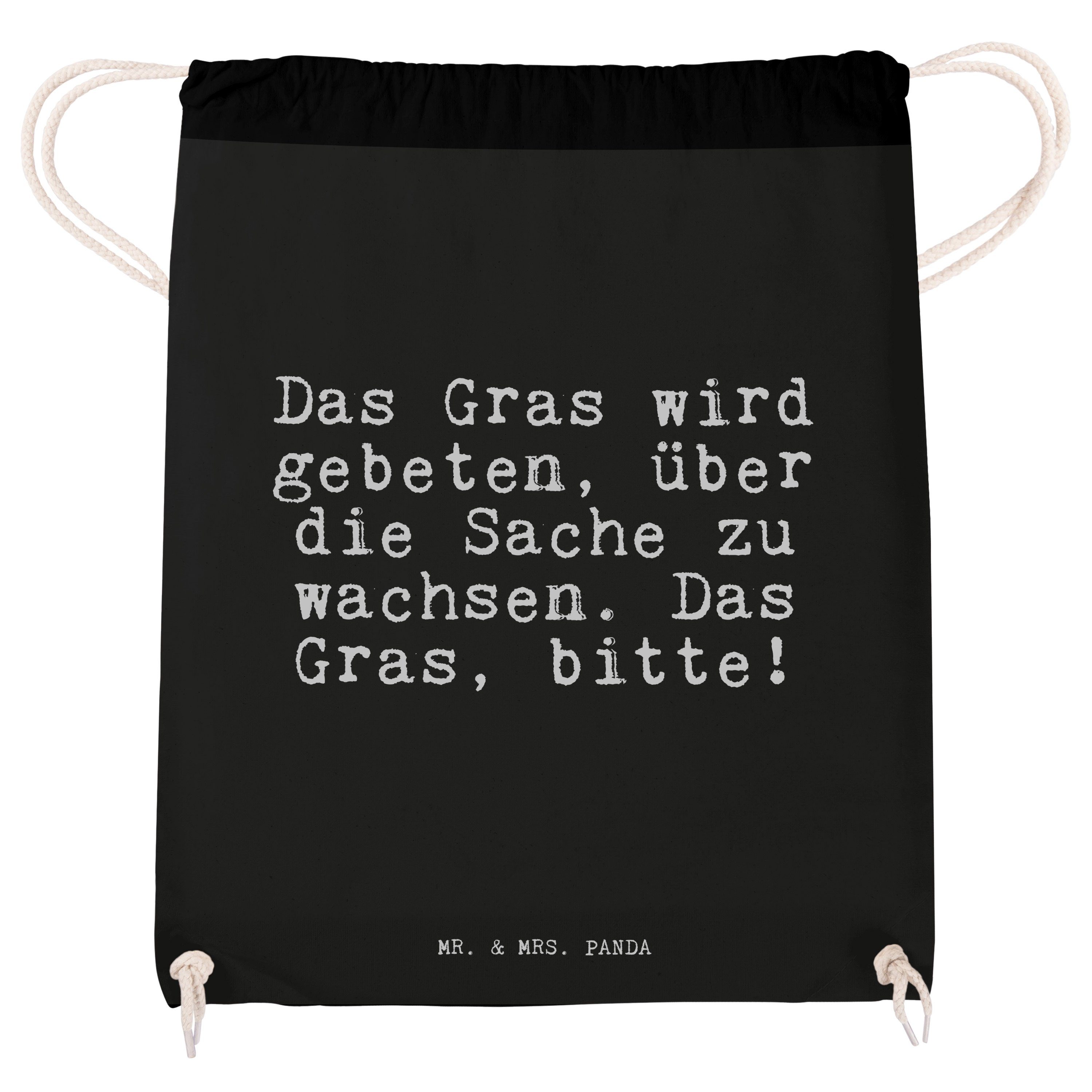 Damen Gepäck|Taschen & Rucksäcke Mr. & Mrs. Panda Sporttasche Das Gras wird gebeten,... - Schwarz - Neustart, Trostpflaster, Pap