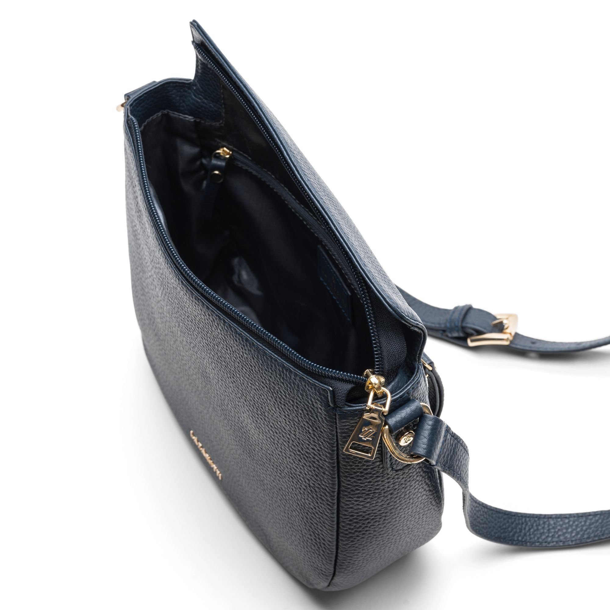 navy Umhängetasche Leder Lazarotti Bologna Leather,