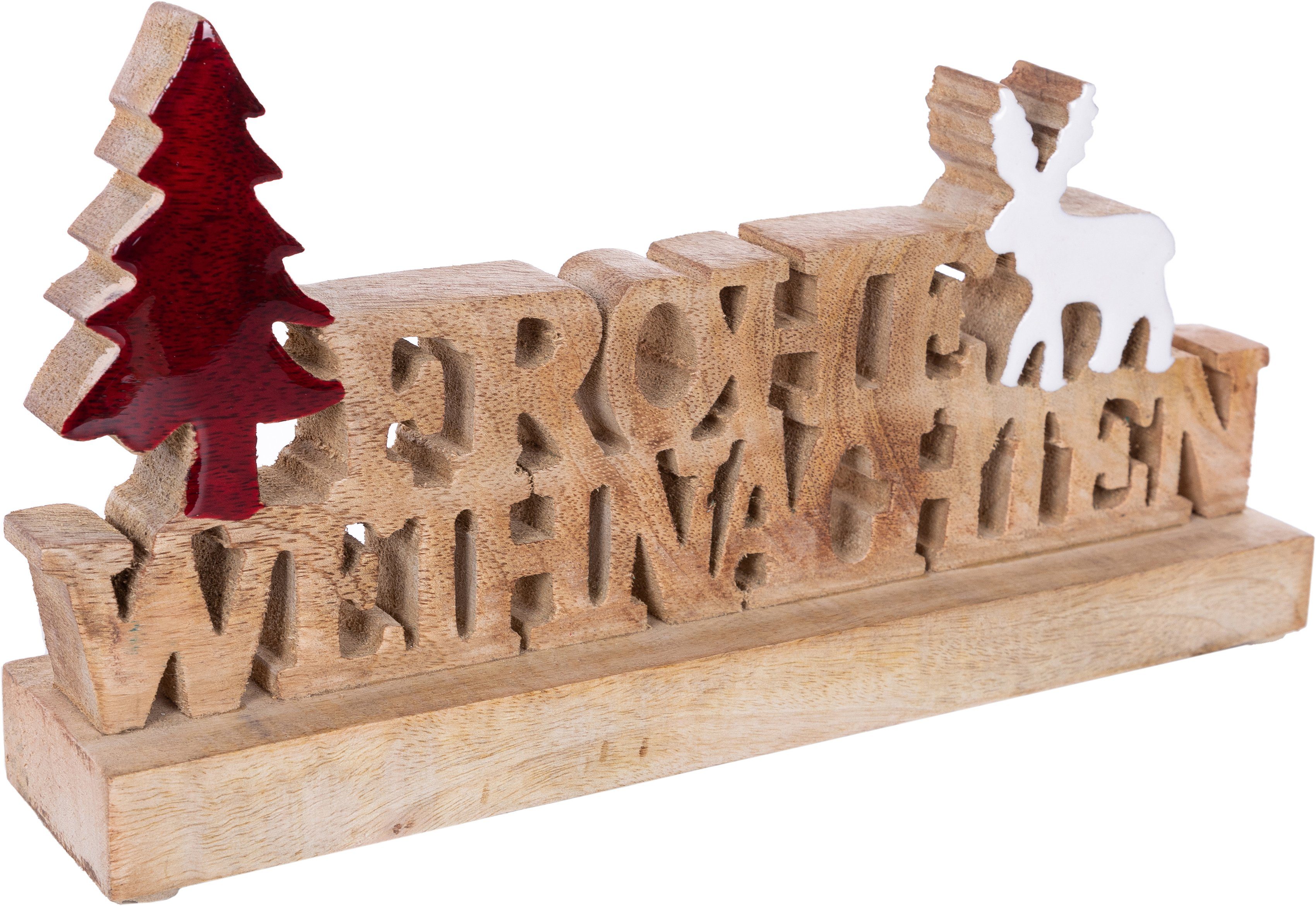 Home affaire Deko-Schriftzug Weihnachtsdeko (1 St), "Frohe Weihnachten", aus Holz, Höhe ca. 16 cm